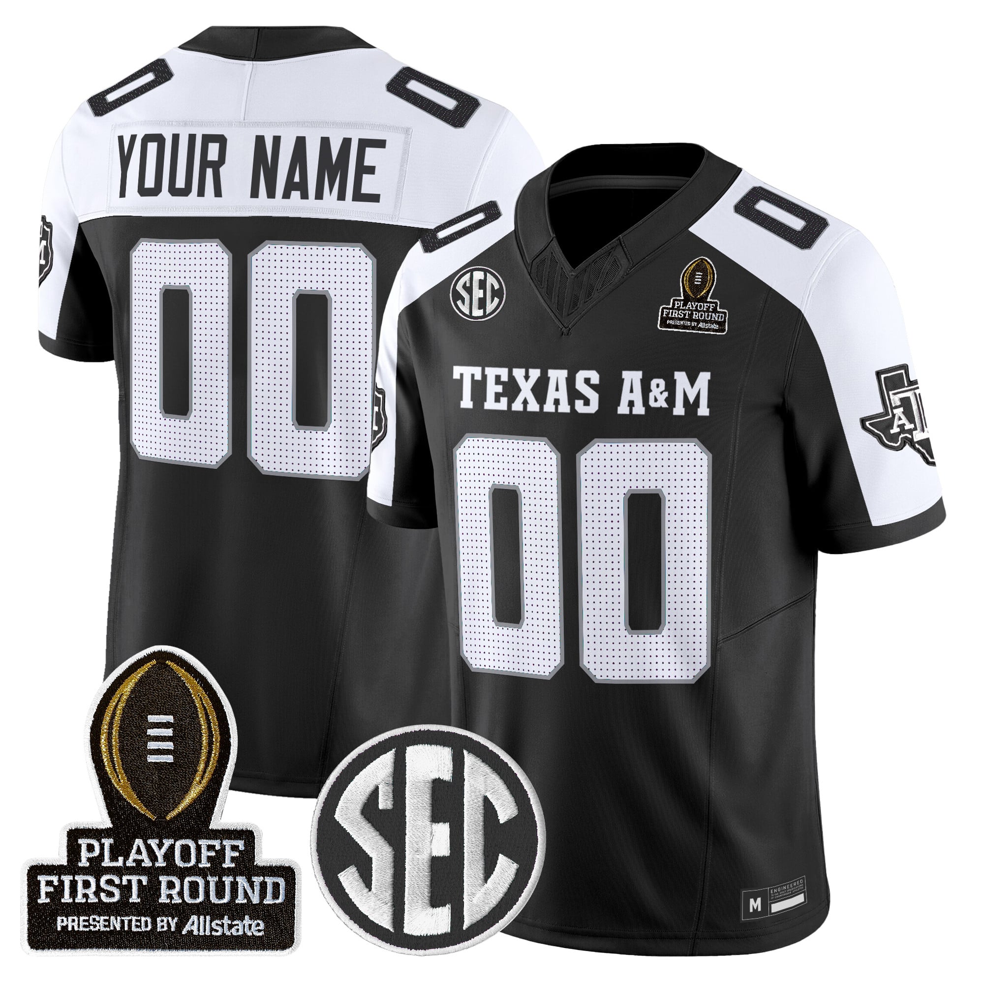 Texas A&M Aggies 2025 Playoff First Round Vapor Limited Custom Jersey - All Stitched