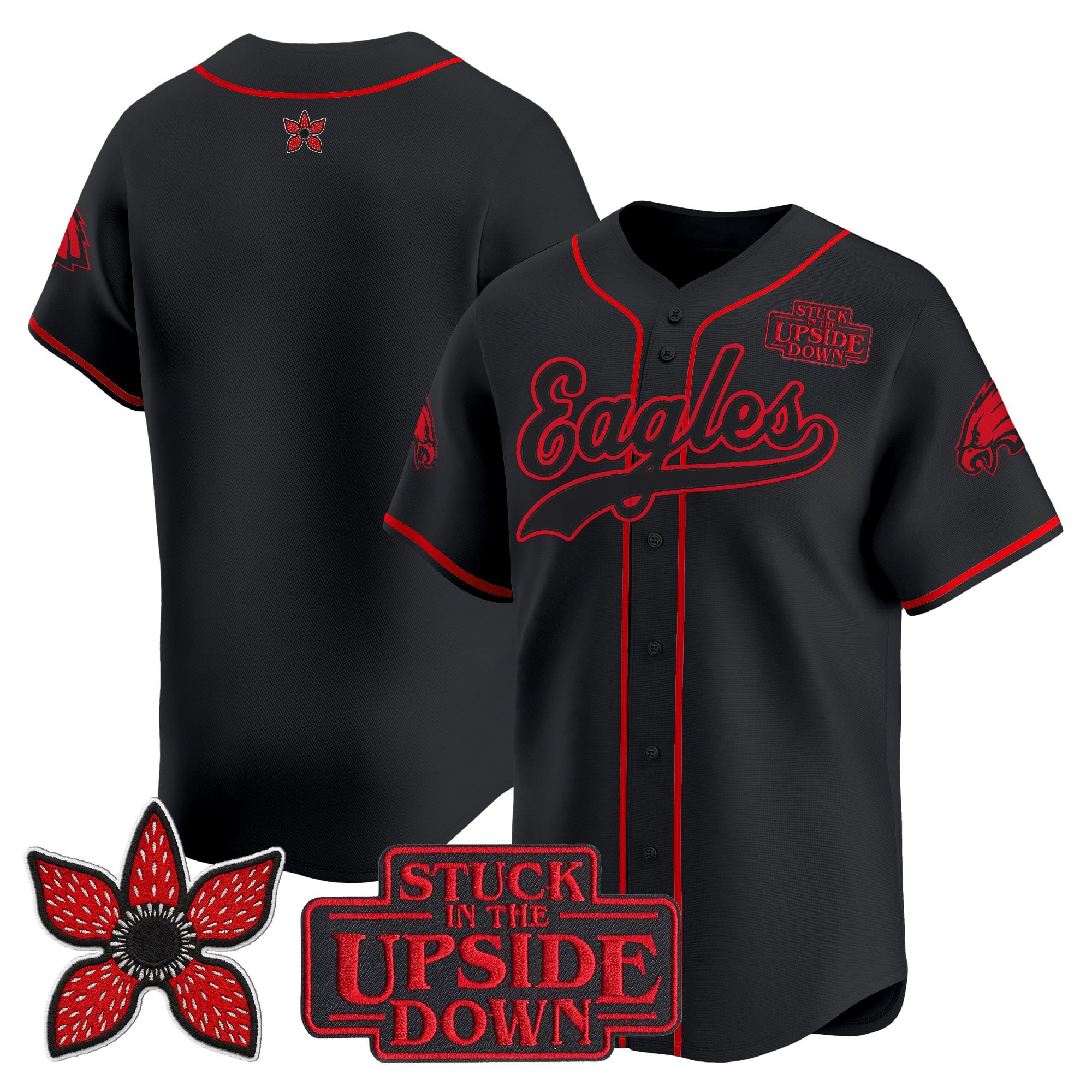 Philadelphia Eagles 'Stranger Things Edition' Vapor Baseball Jersey - All Stitched