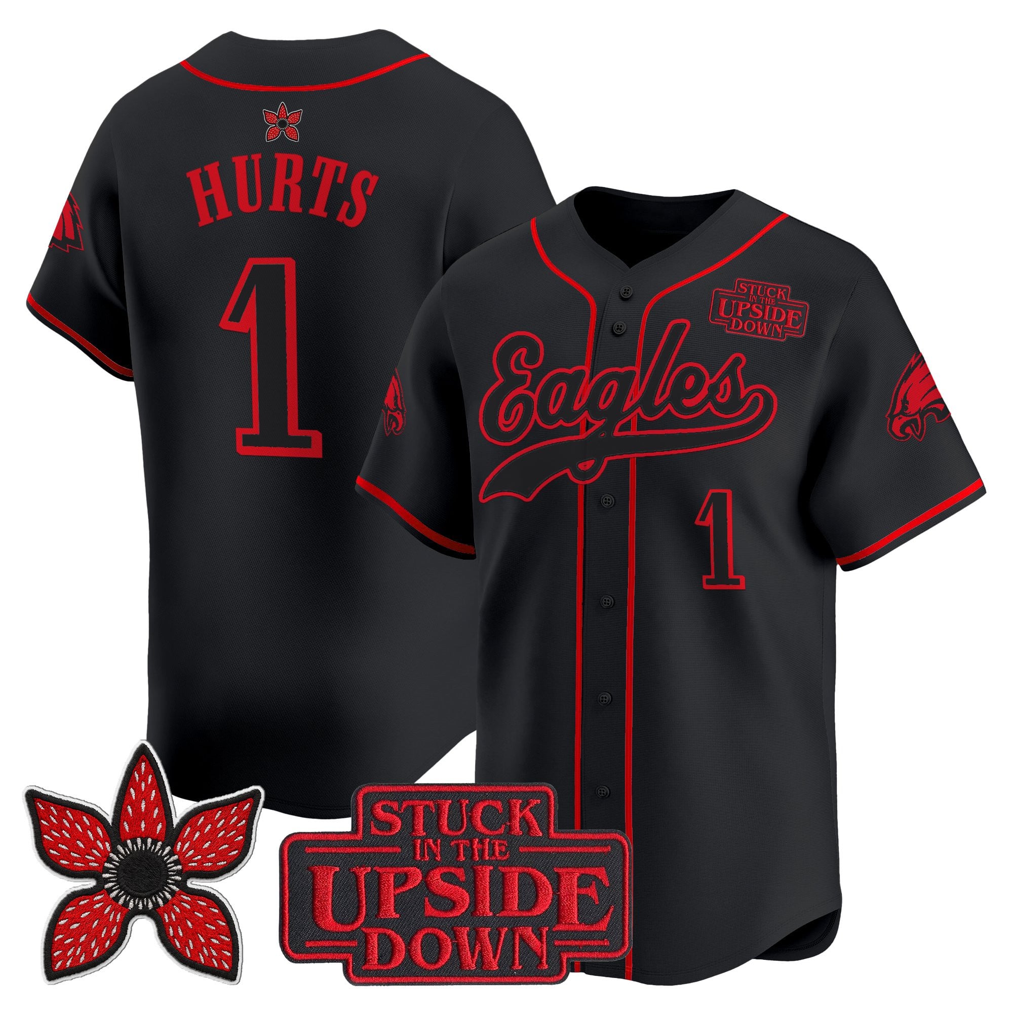 Philadelphia Eagles 'Stranger Things Edition' Vapor Baseball Jersey - All Stitched