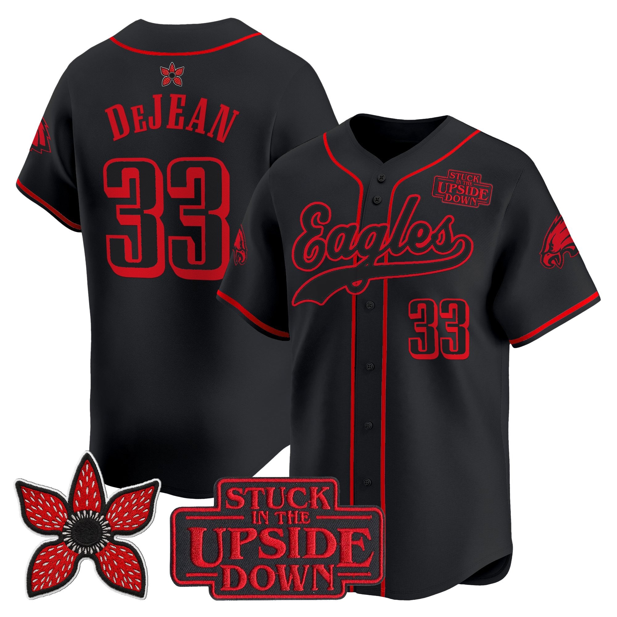 Philadelphia Eagles 'Stranger Things Edition' Vapor Baseball Jersey - All Stitched