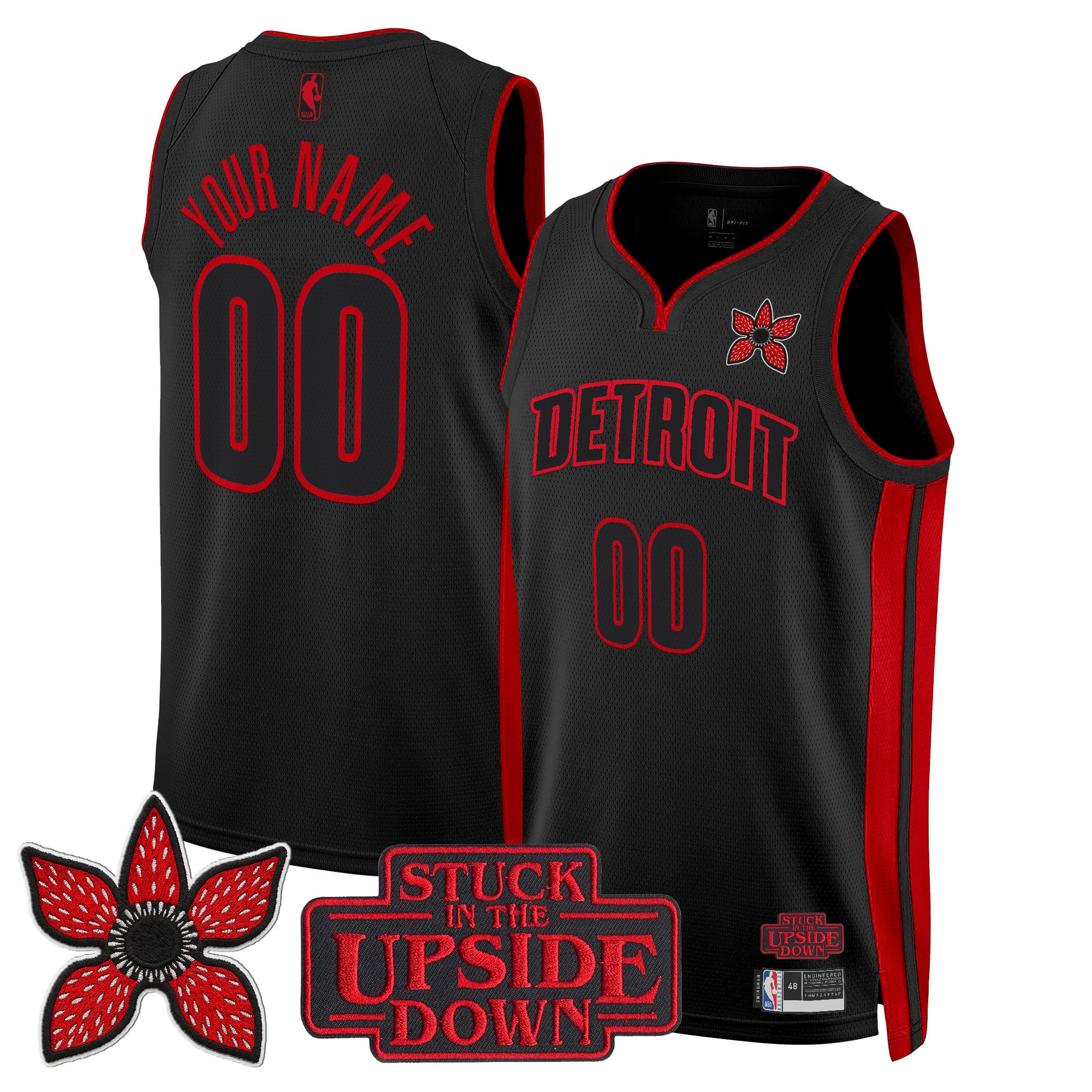 Detroit Pistons 'Stranger Things Edition' Swingman Custom Jersey - All Stitched