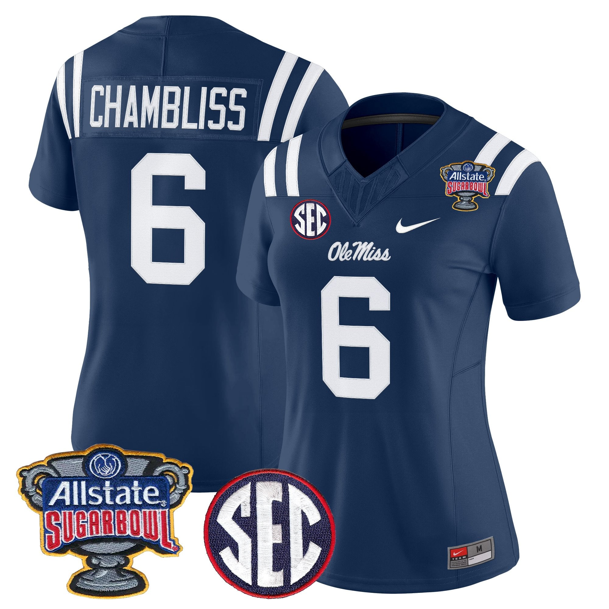 Women's Ole Miss Rebels 2026 Sugar Bowl Vapor Limited Jersey - All Stitched