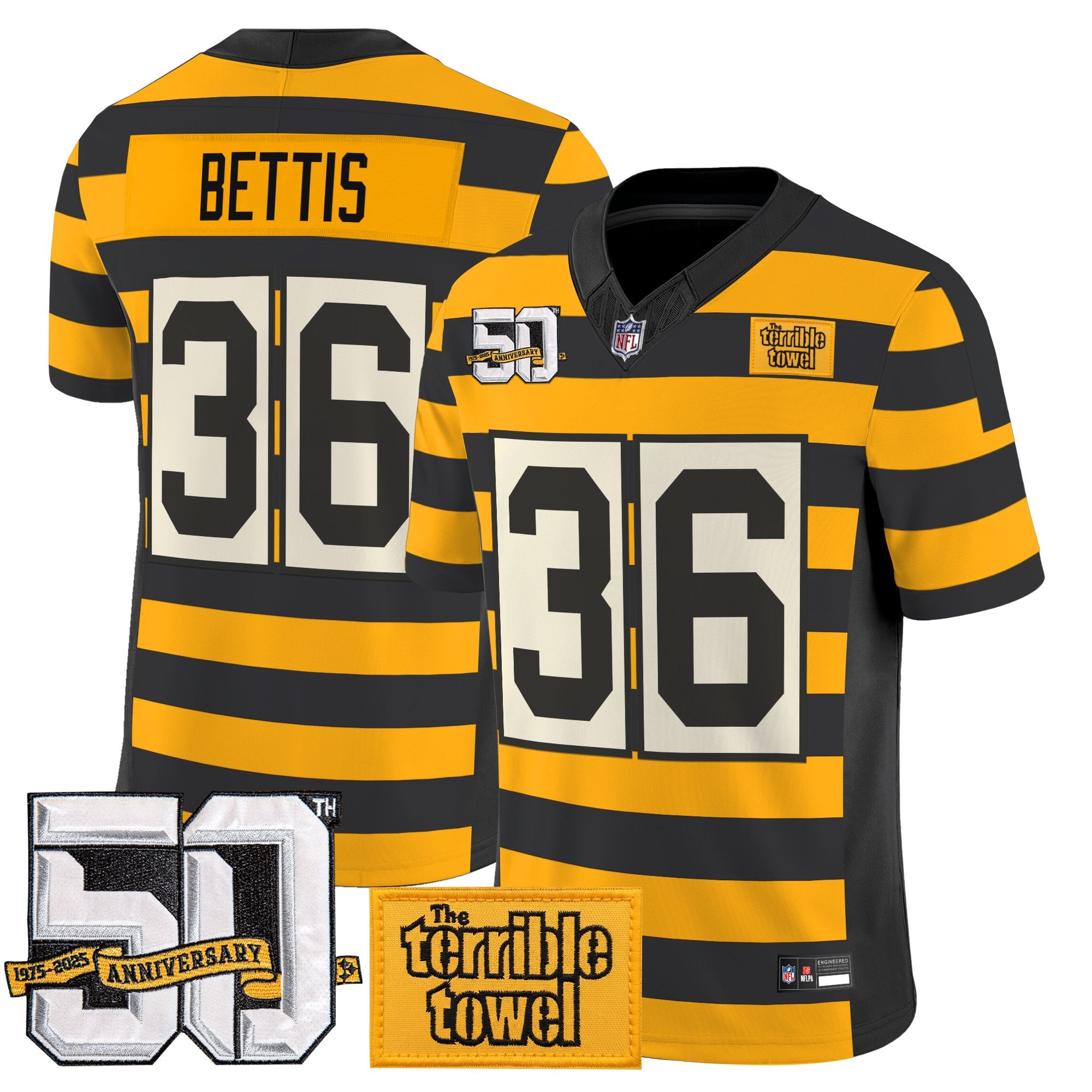 Pittsburgh Steelers Bumblebee 50th Terrible Towel Vapor Limited Jersey - All Stitched