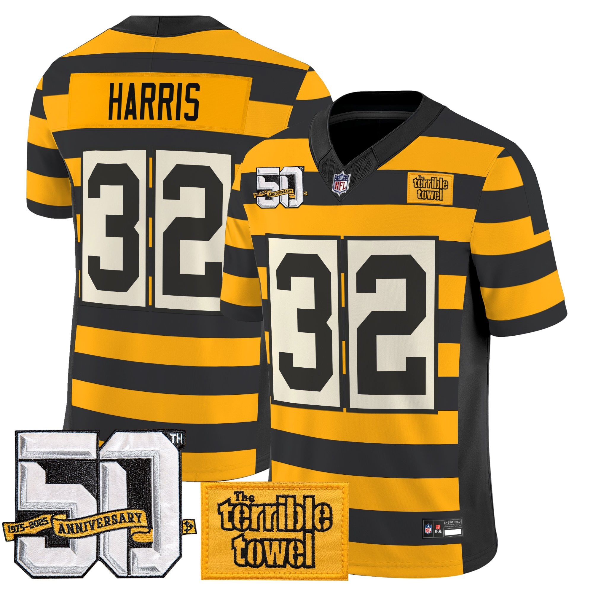 Pittsburgh Steelers Bumblebee 50th Terrible Towel Vapor Limited Jersey - All Stitched