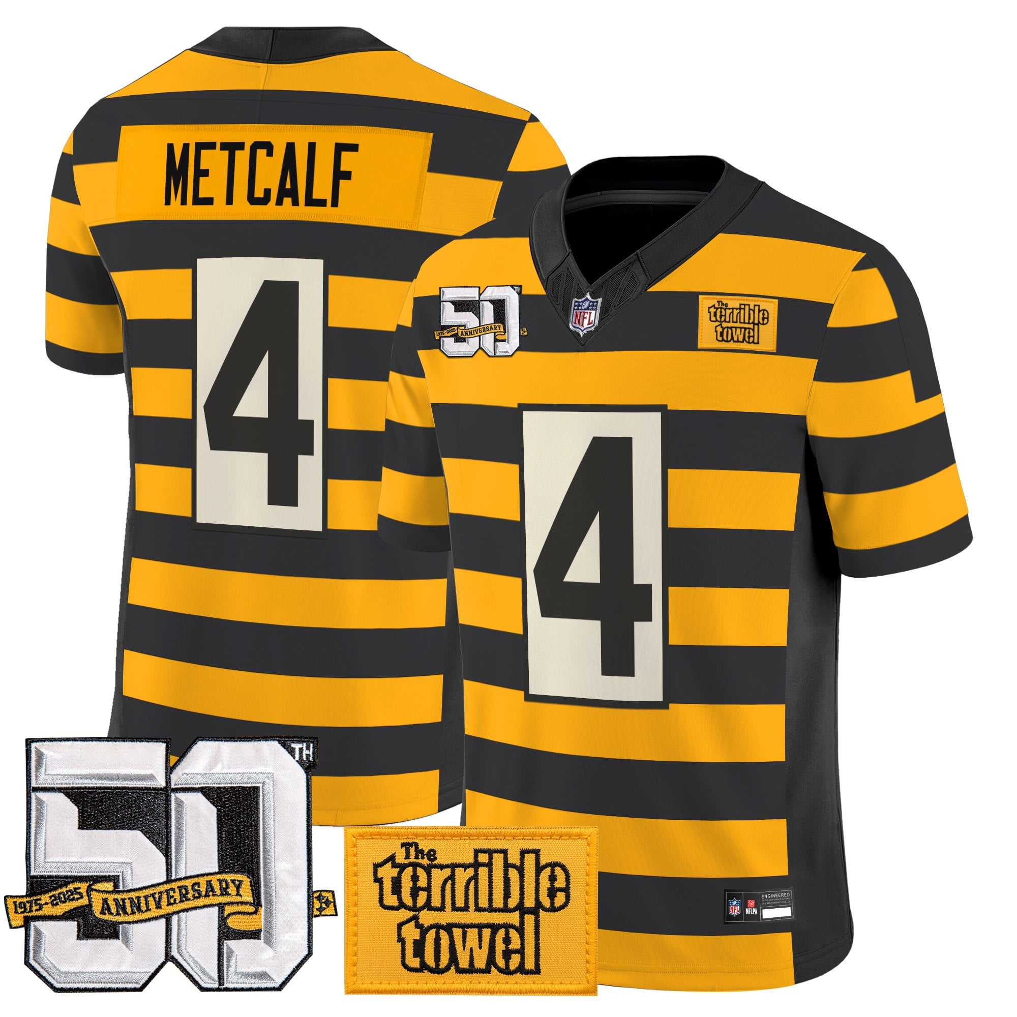 Pittsburgh Steelers Bumblebee 50th Terrible Towel Vapor Limited Jersey - All Stitched