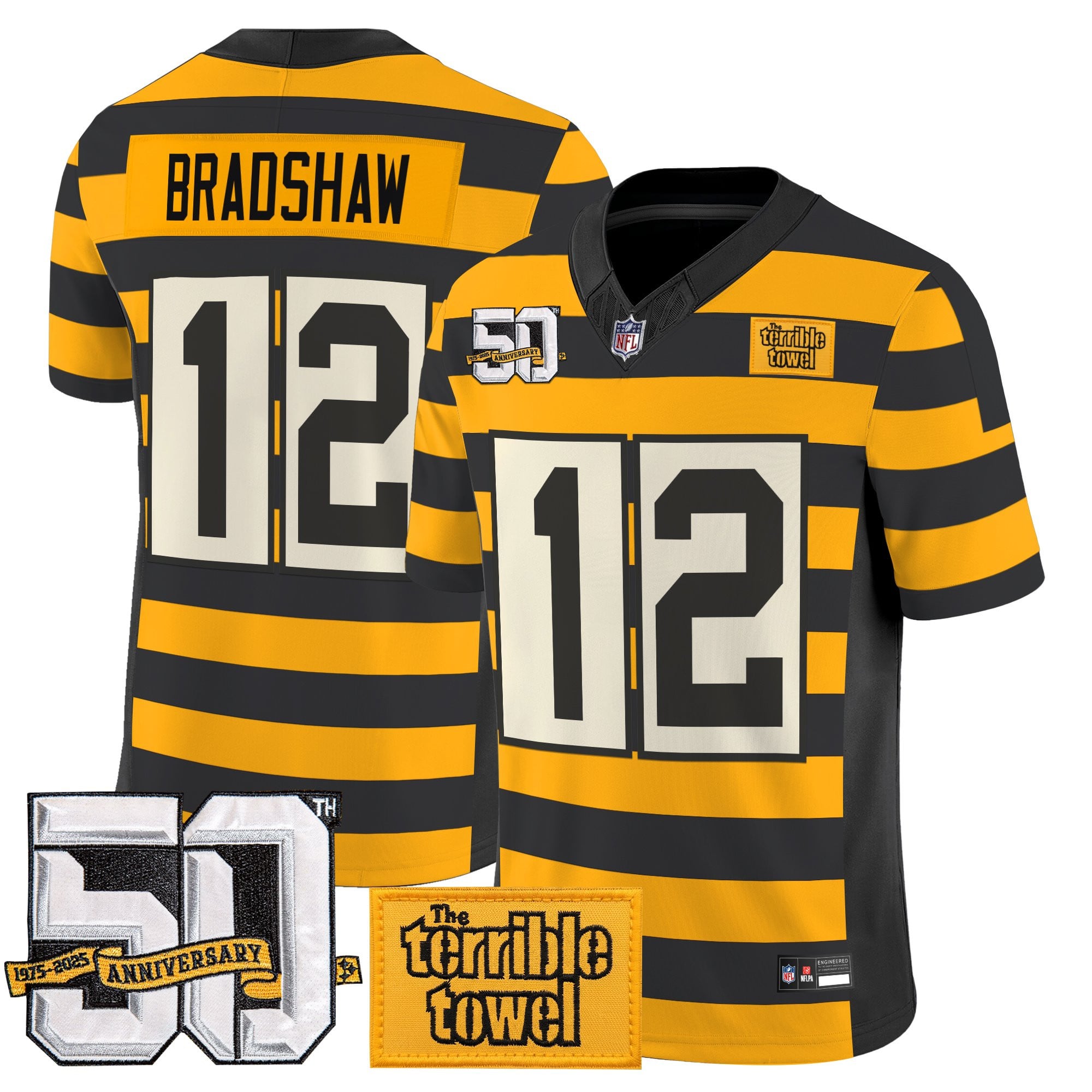 Pittsburgh Steelers Bumblebee 50th Terrible Towel Vapor Limited Jersey - All Stitched