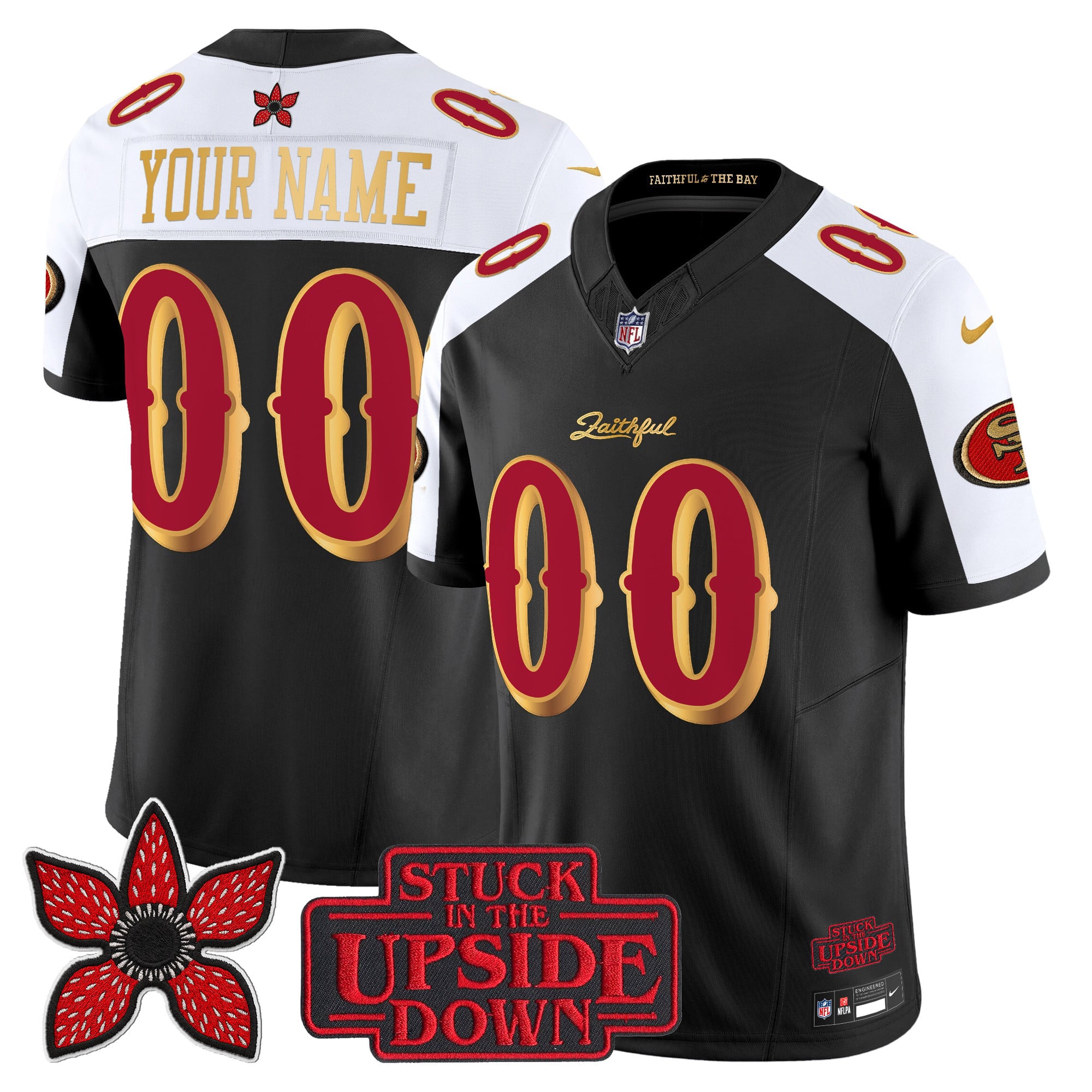 San Francisco 49ers 'Rivalries x Stranger Things' Vapor Limited Custom Jersey - All Stitched