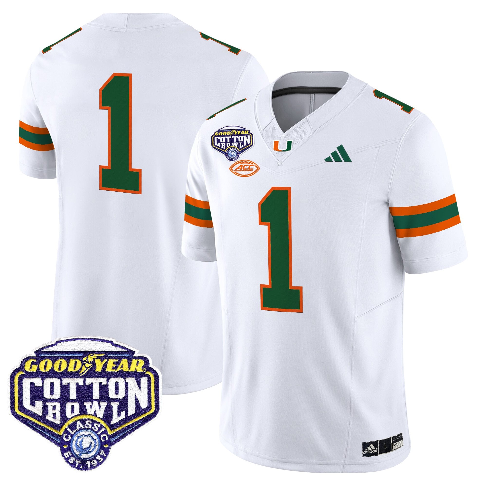 Men's Miami Hurricanes 2025 Cotton Bowl Vapor Limited Jersey - All Stitched