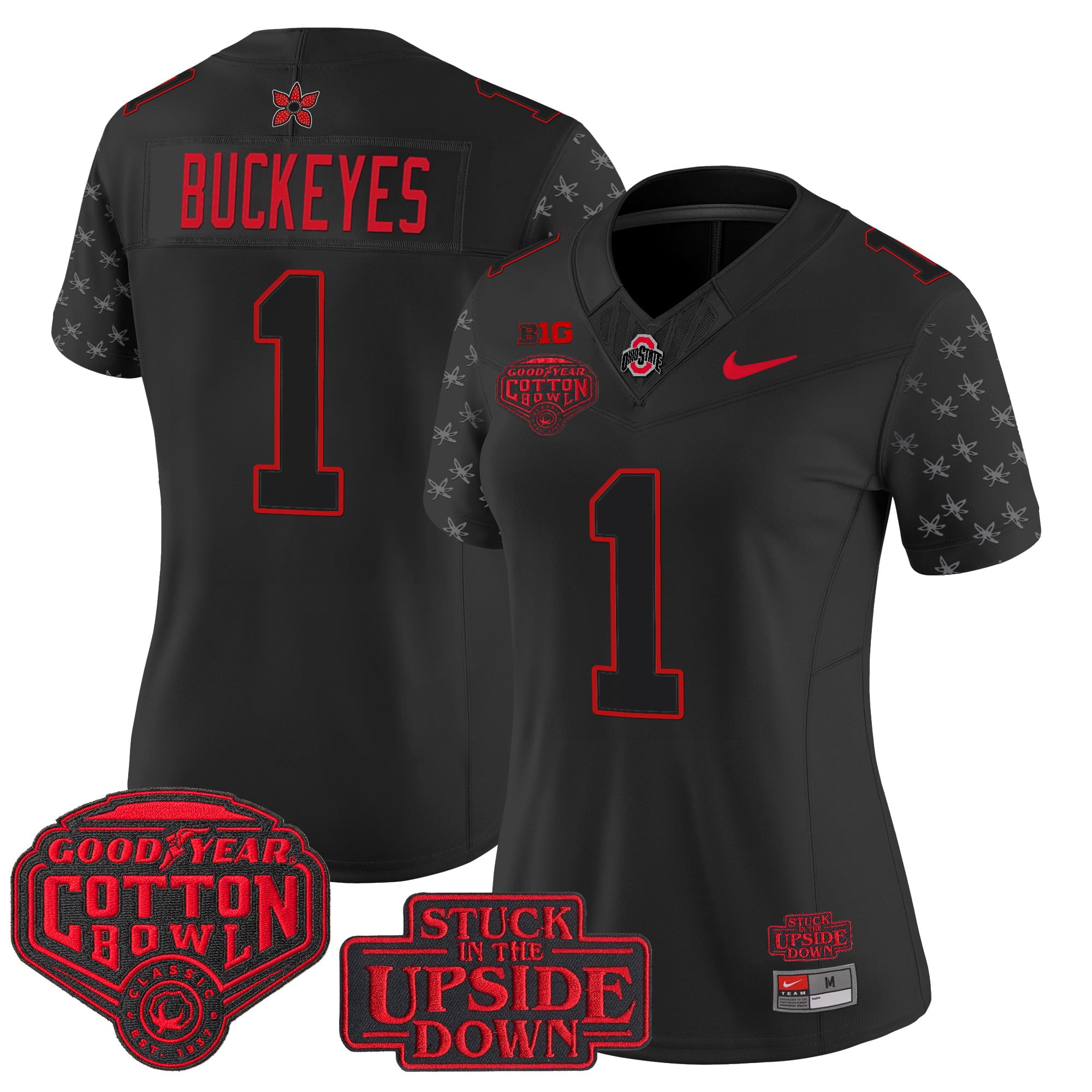 Women's Ohio State Buckeyes 'Stranger Things Edition' Vapor Limited Jersey - 2025 Cotton Bowl Patch - All Stitched