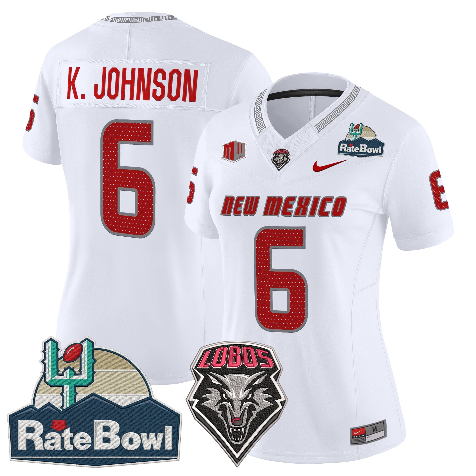 Women's New Mexico Lobos 2025 Rate Bowl Vapor Limited Jersey - All Stitched