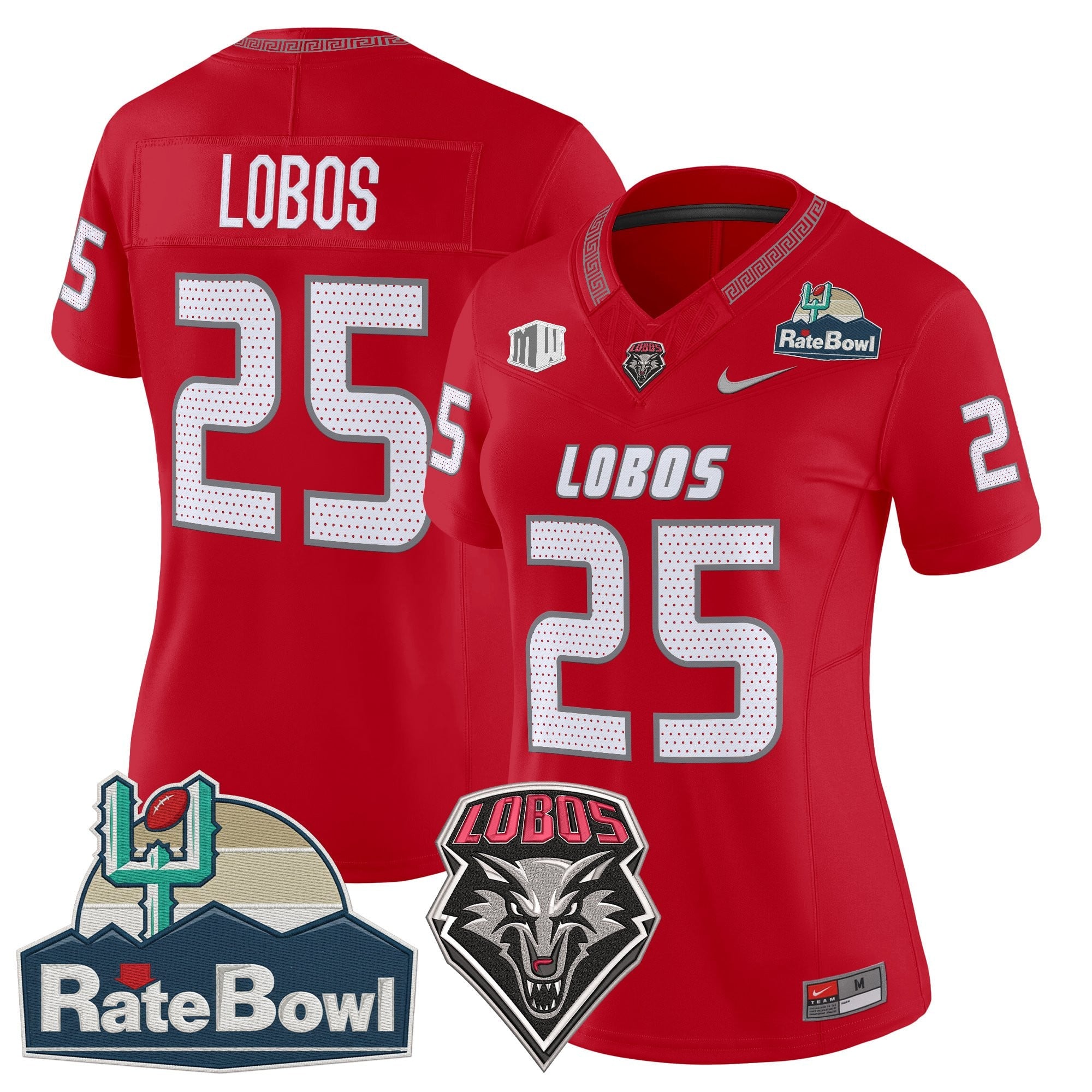 Women's New Mexico Lobos 2025 Rate Bowl Vapor Limited Jersey - All Stitched