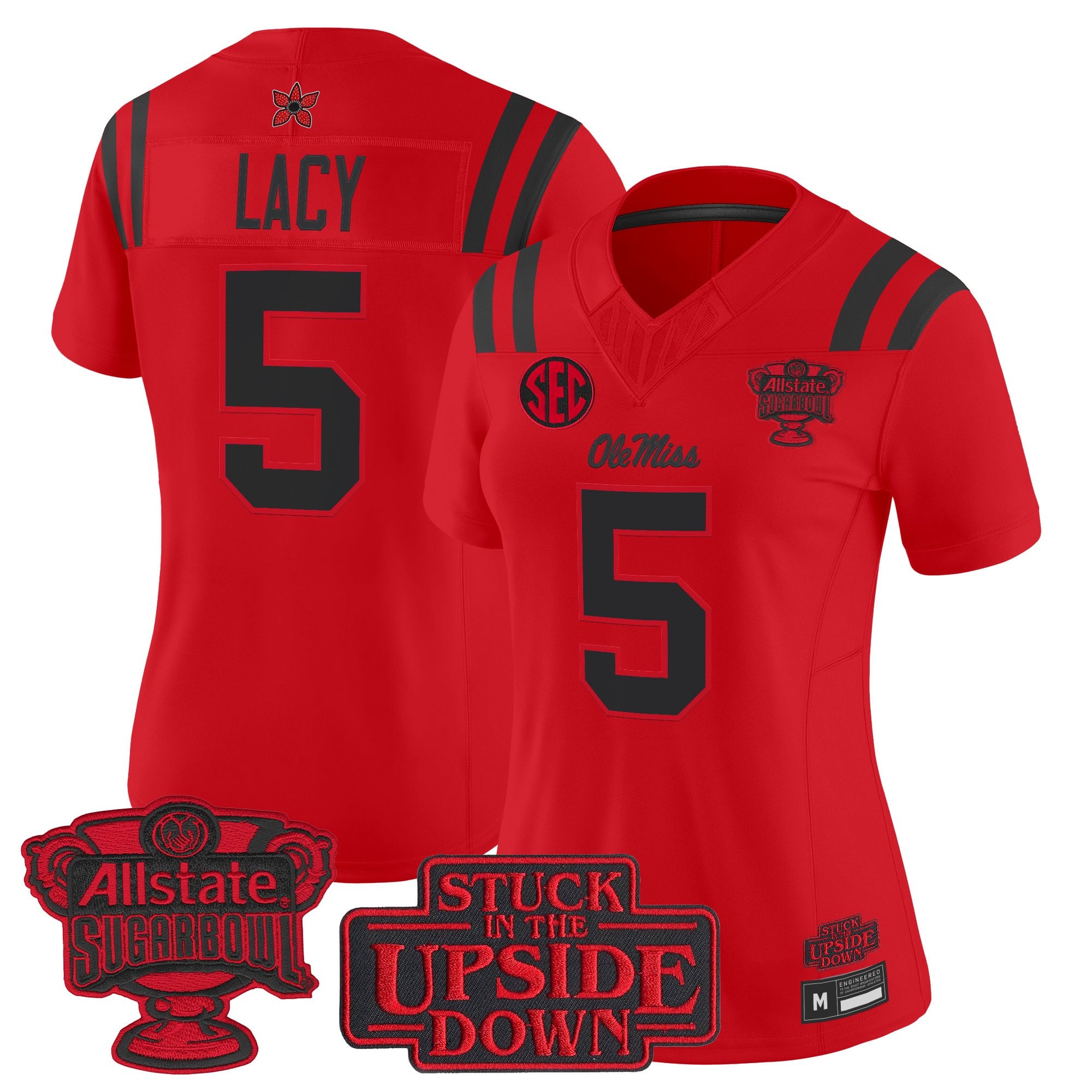 Women's Ole Miss Rebels 'Stranger Things Edition' Vapor Limited Jersey - 2026 Sugar Bowl Patch - All Stitched