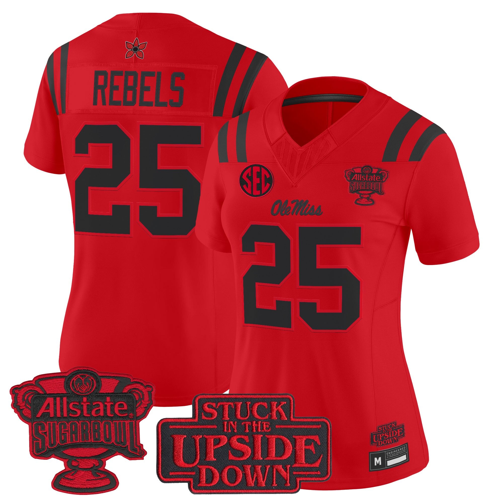 Women's Ole Miss Rebels 'Stranger Things Edition' Vapor Limited Jersey - 2026 Sugar Bowl Patch - All Stitched
