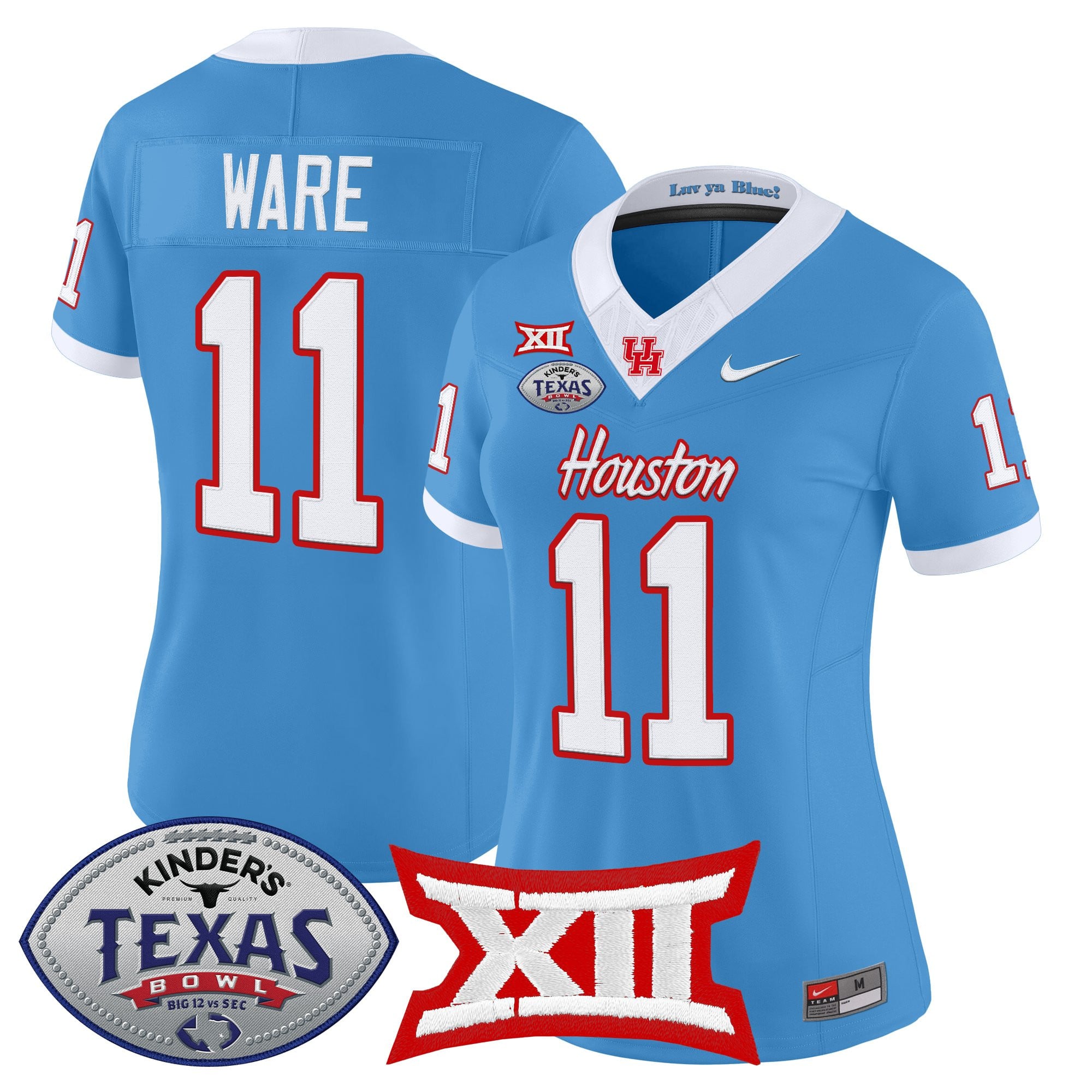 Women's Houston Cougars 2025 Texas Bowl Vapor Limited Jersey - All Stitched