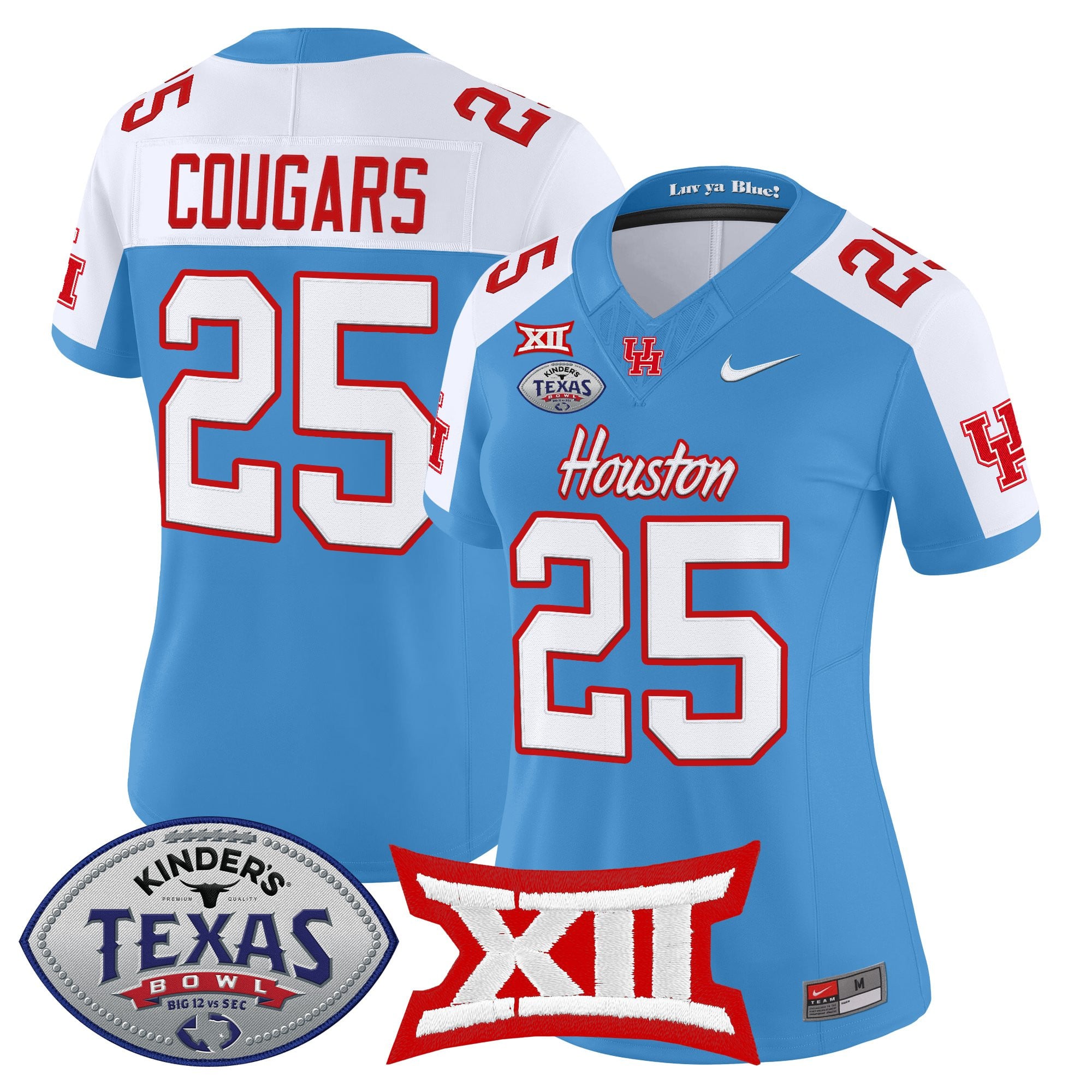 Women's Houston Cougars 2025 Texas Bowl Vapor Limited Jersey - All Stitched