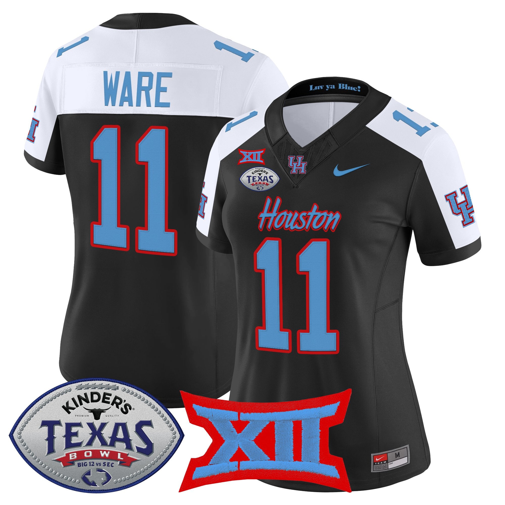 Women's Houston Cougars 2025 Texas Bowl Vapor Limited Jersey - All Stitched