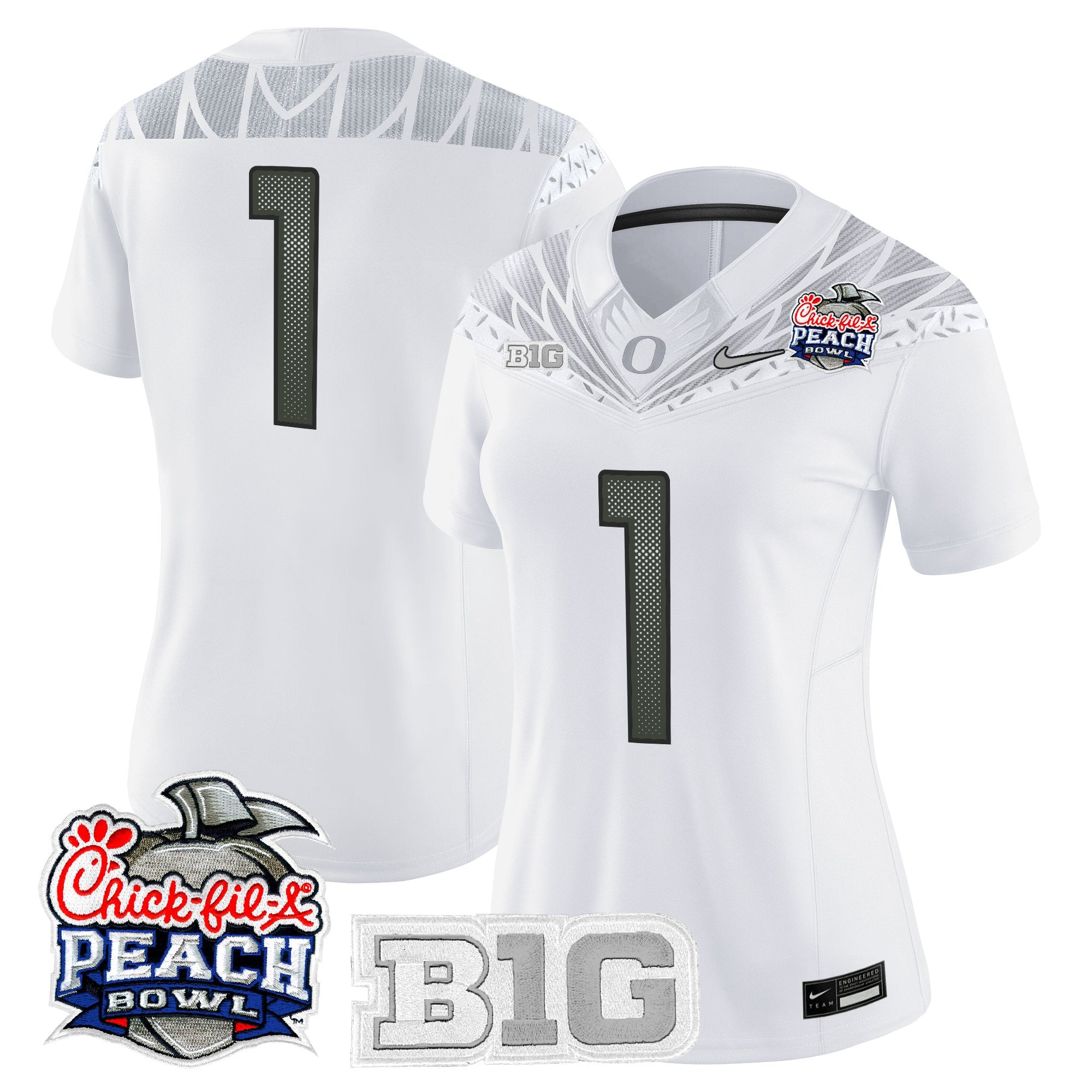 Women's Oregon Ducks 2026 Peach Bowl Vapor Limited Jersey - All Stitched