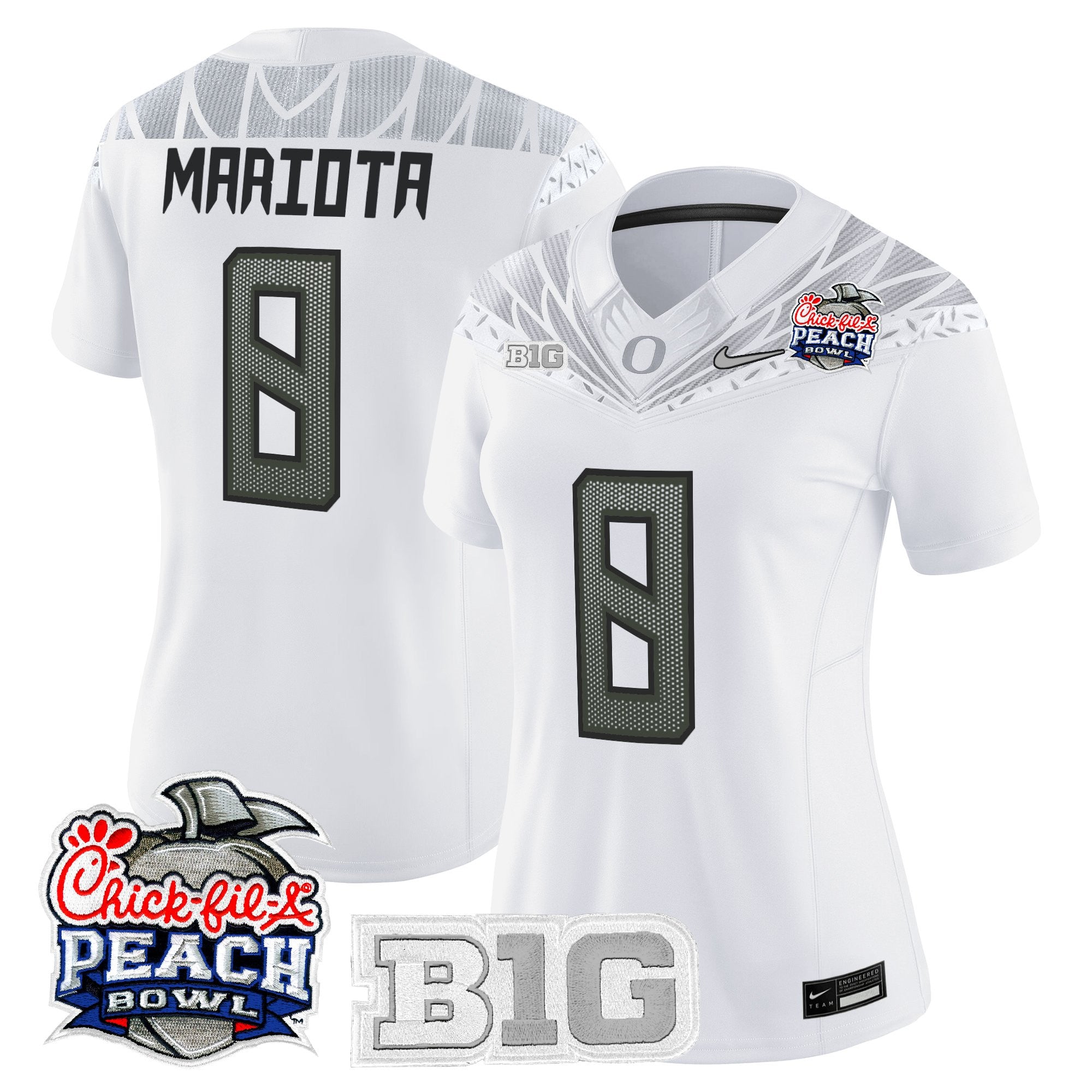 Women's Oregon Ducks 2026 Peach Bowl Vapor Limited Jersey - All Stitched