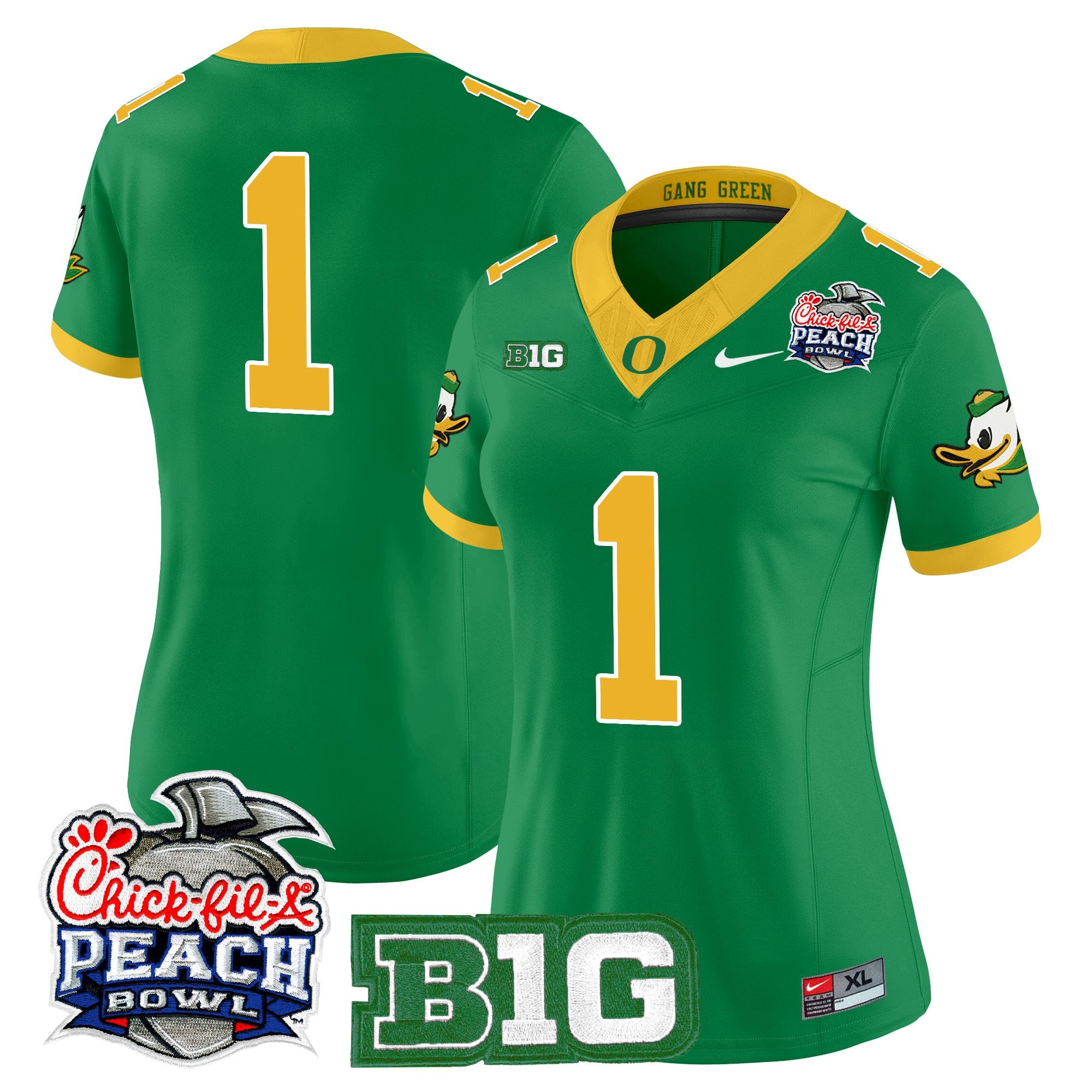 Women's Oregon Ducks 2026 Peach Bowl Vapor Limited Jersey - All Stitched