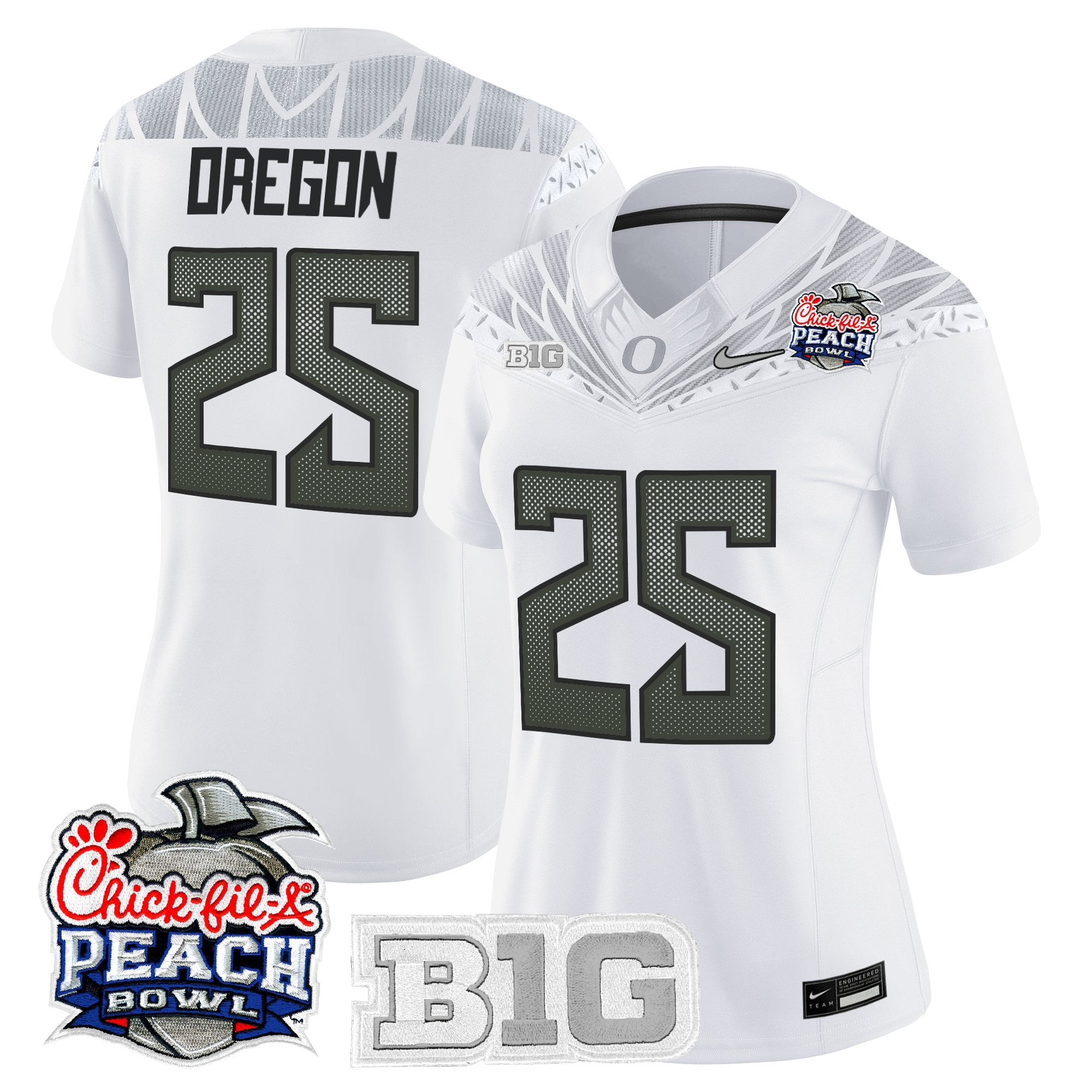 Women's Oregon Ducks 2026 Peach Bowl Vapor Limited Jersey - All Stitched