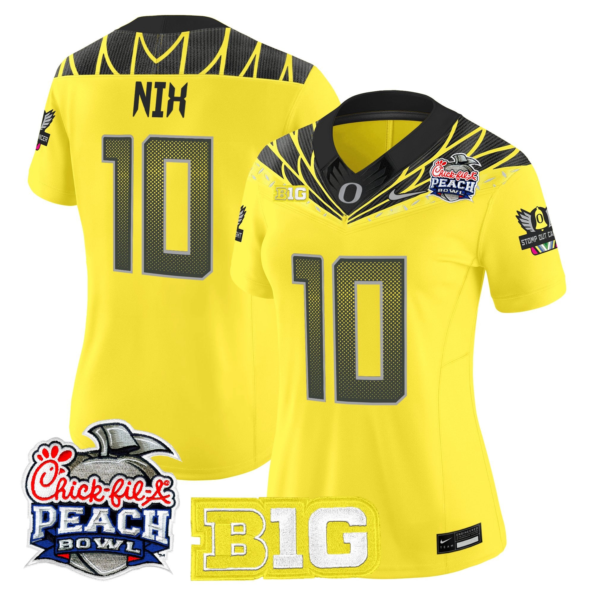Women's Oregon Ducks 2026 Peach Bowl Vapor Limited Jersey - All Stitched