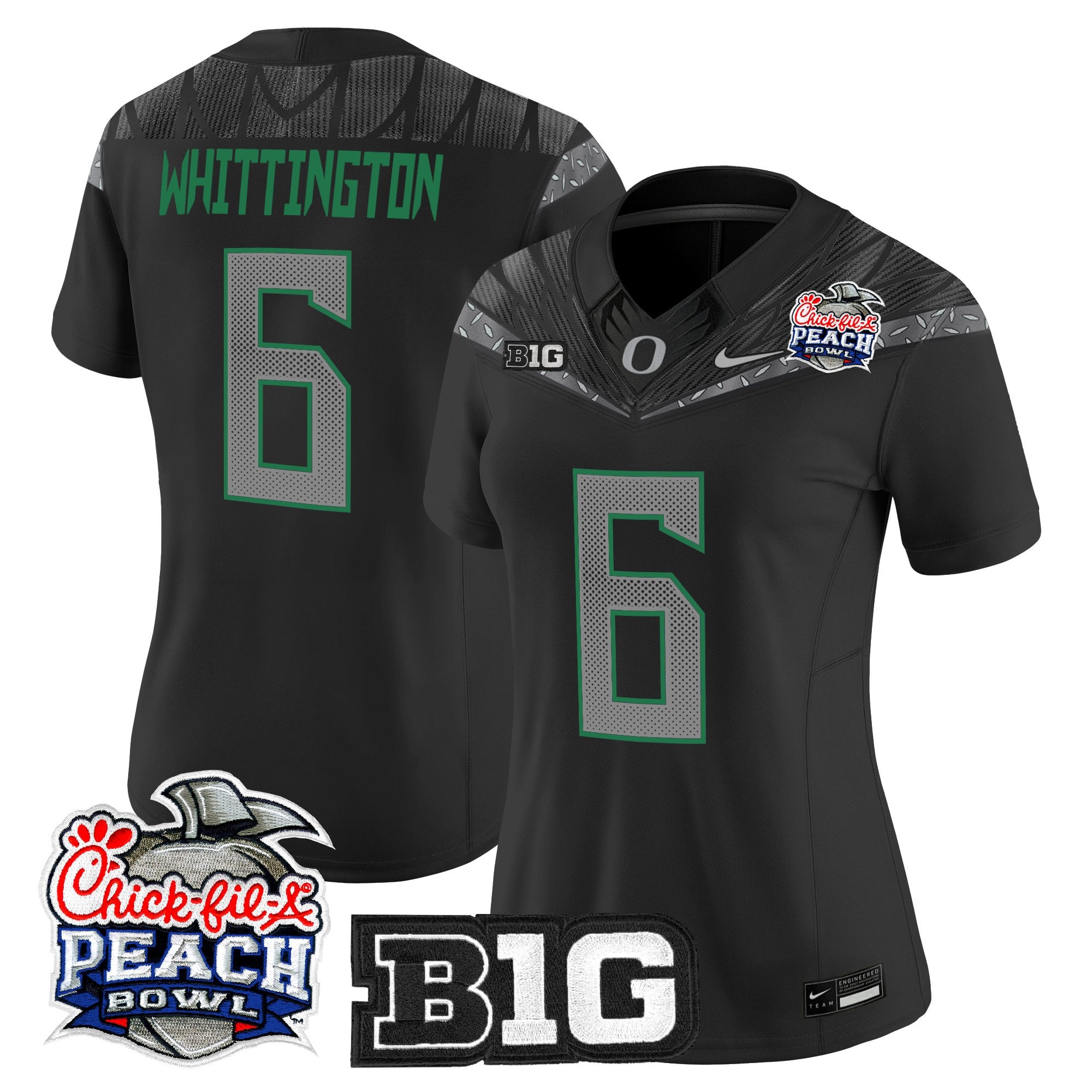 Women's Oregon Ducks 2026 Peach Bowl Vapor Limited Jersey - All Stitched