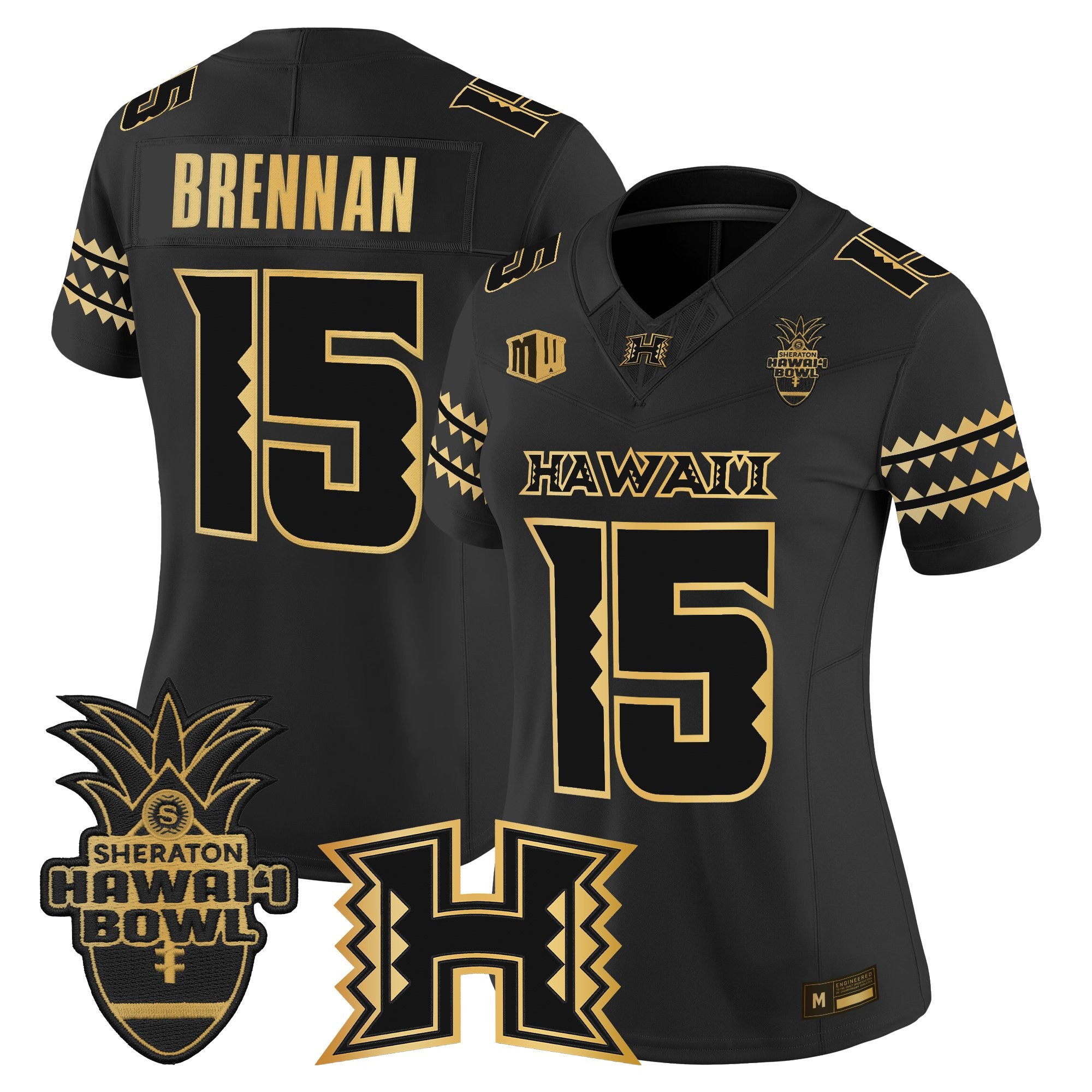 Women's Hawai'i Rainbow Warriors 2025 Hawai'i Bowl Gold Vapor Limited Jersey - All Stitched