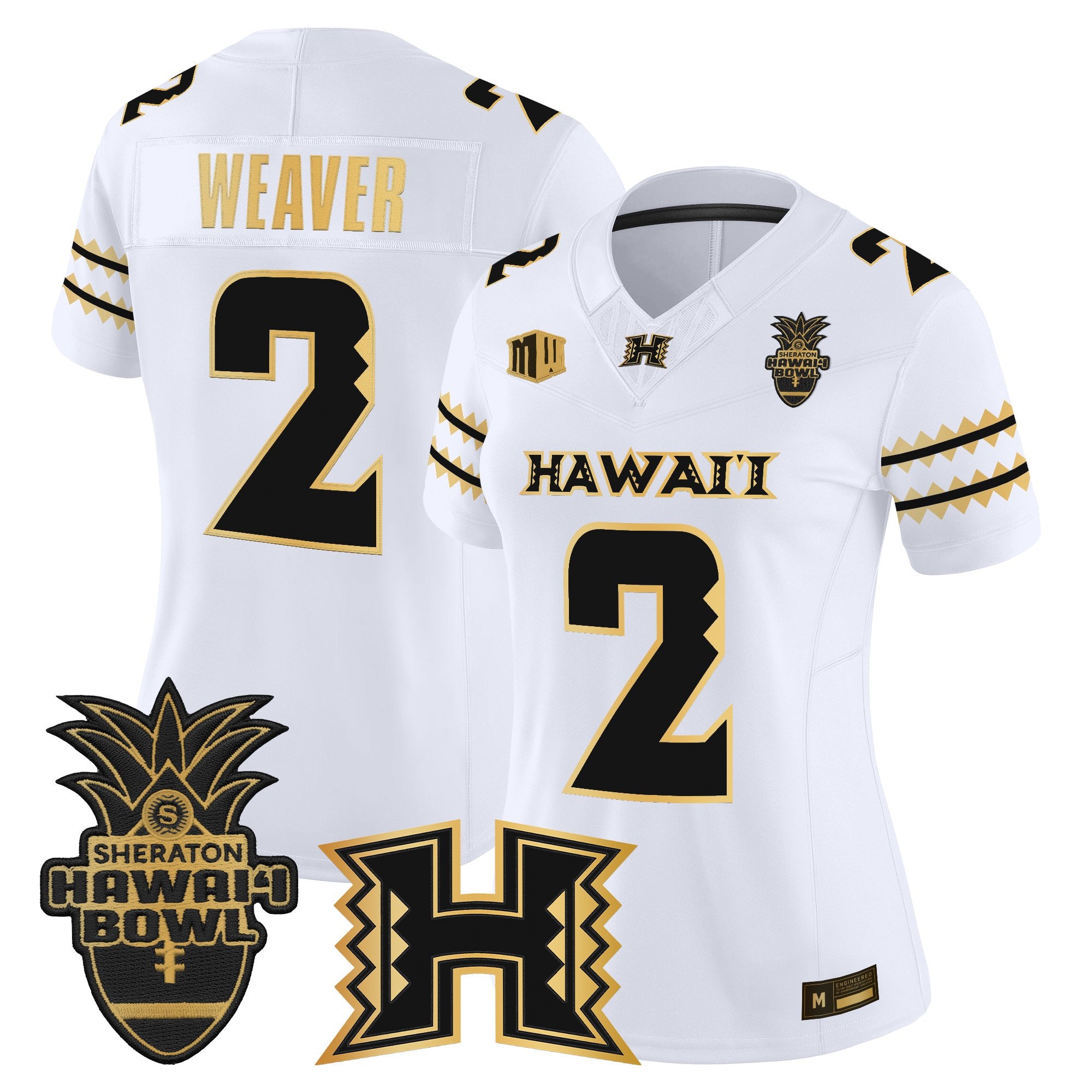 Women's Hawai'i Rainbow Warriors 2025 Hawai'i Bowl Gold Vapor Limited Jersey - All Stitched