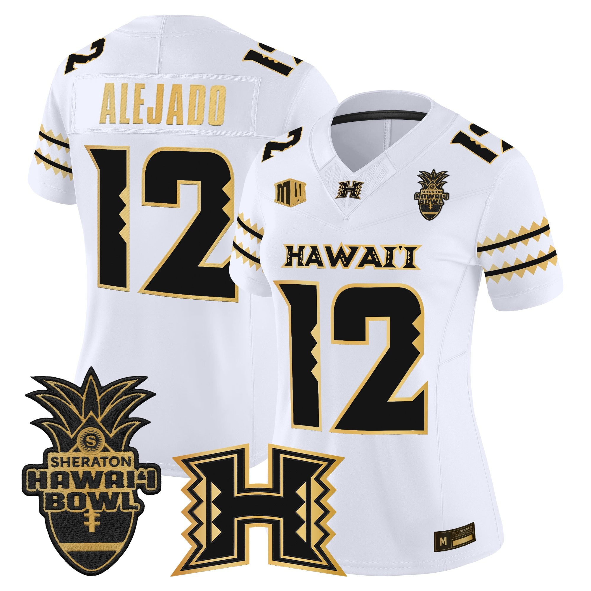 Women's Hawai'i Rainbow Warriors 2025 Hawai'i Bowl Gold Vapor Limited Jersey - All Stitched