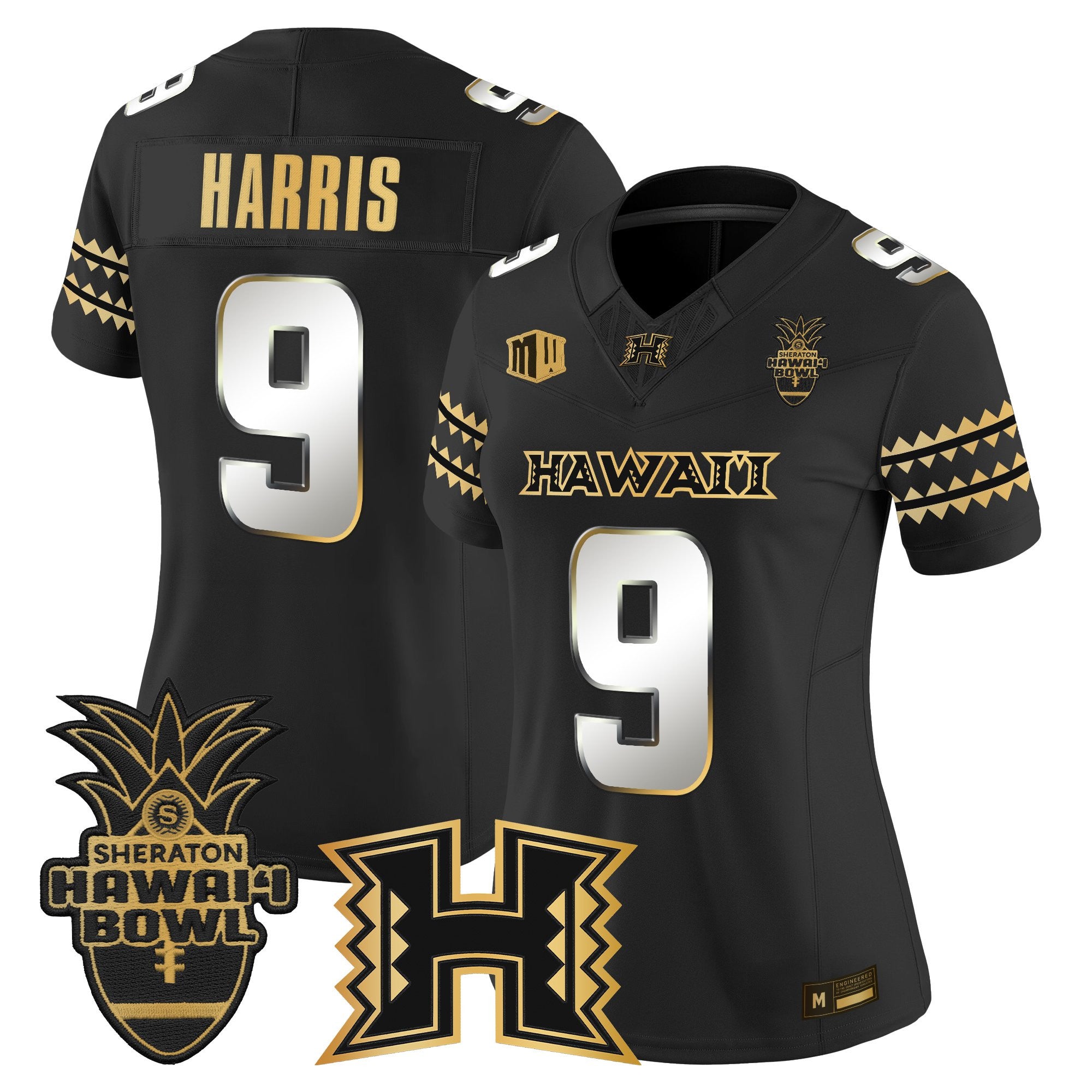 Women's Hawai'i Rainbow Warriors 2025 Hawai'i Bowl Gold Vapor Limited Jersey - All Stitched