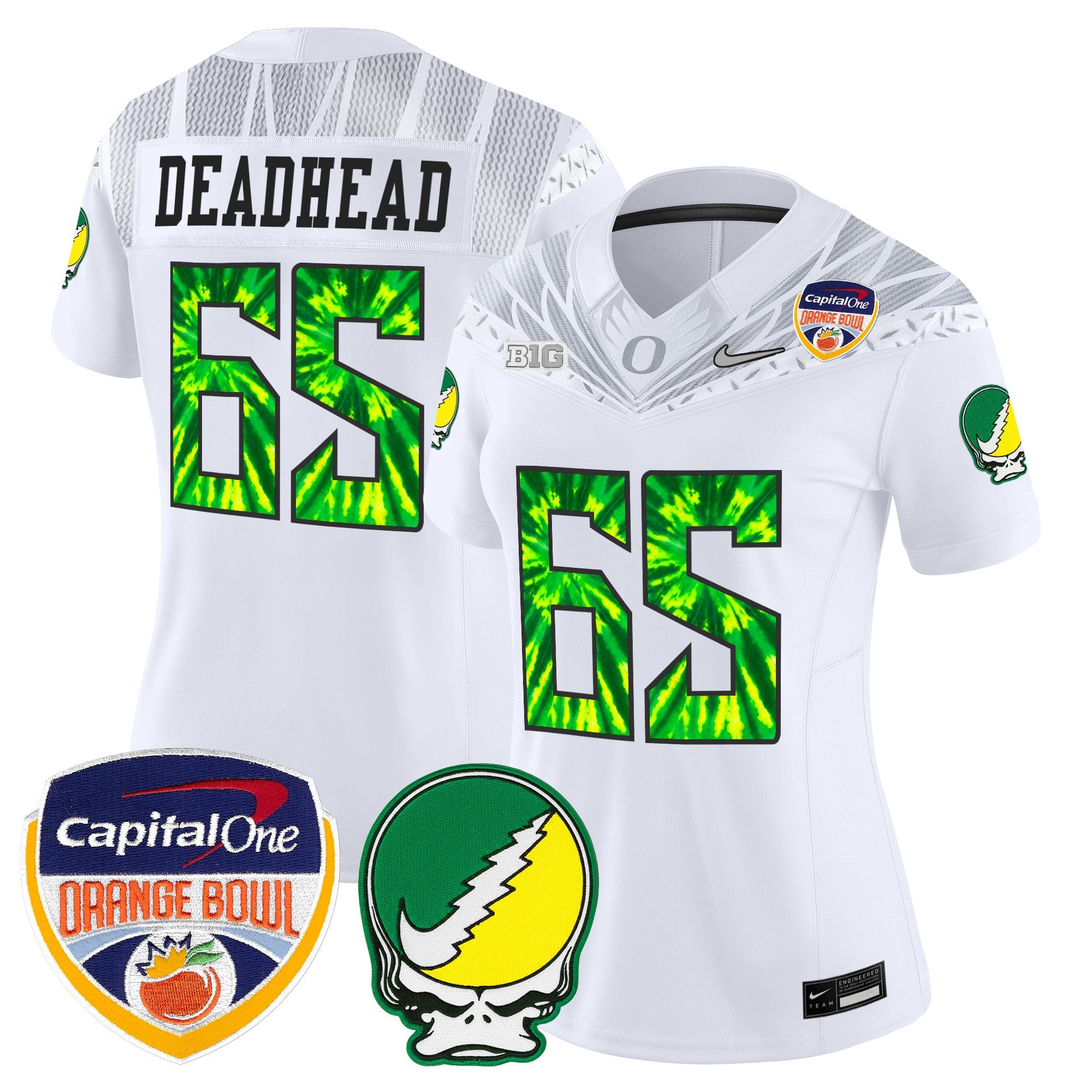 Women's Oregon Ducks "Grateful Ducks" Vapor Limited Jersey - 2025/26 Orange Bowl Patch - All Stitched