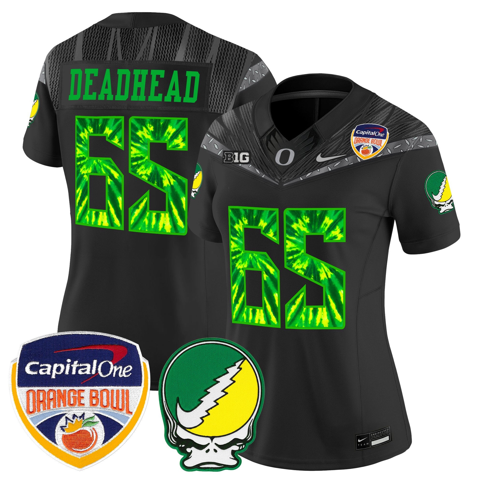 Women's Oregon Ducks "Grateful Ducks" Vapor Limited Jersey - 2025/26 Orange Bowl Patch - All Stitched