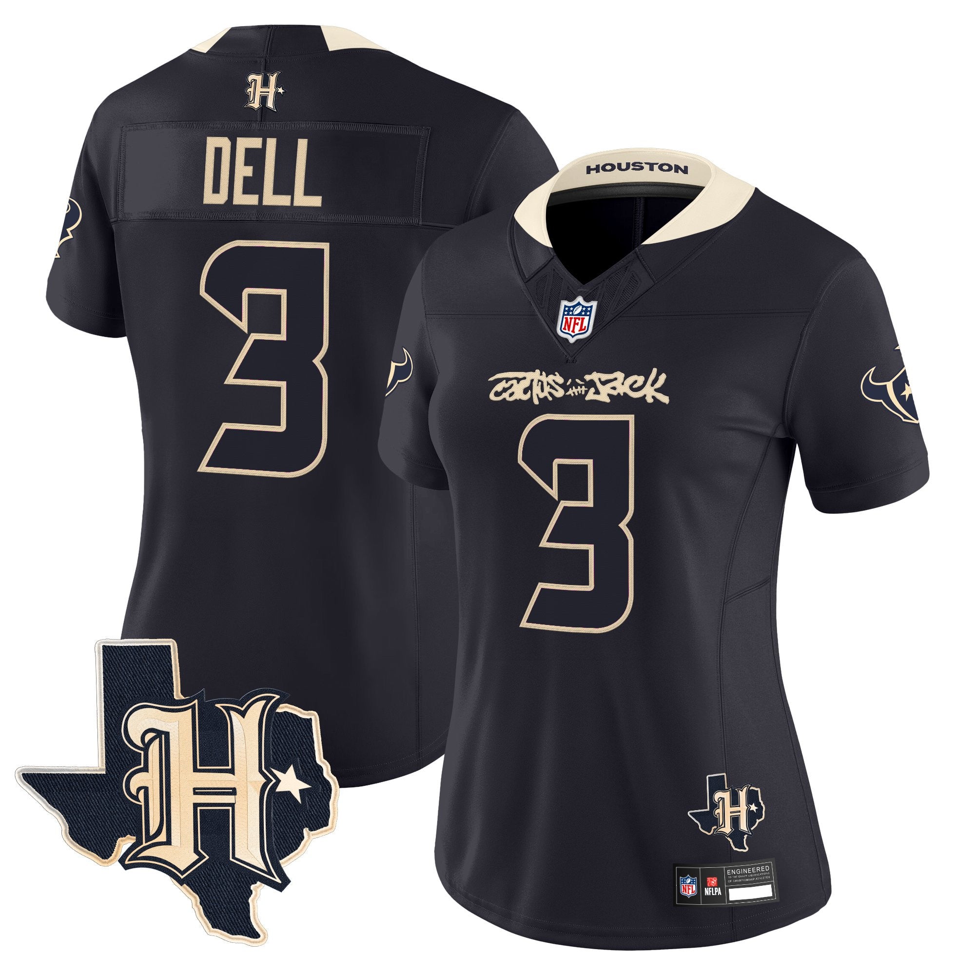Women's Houston Texans x Cactus Jack Vapor Limited Jersey - All Stitched