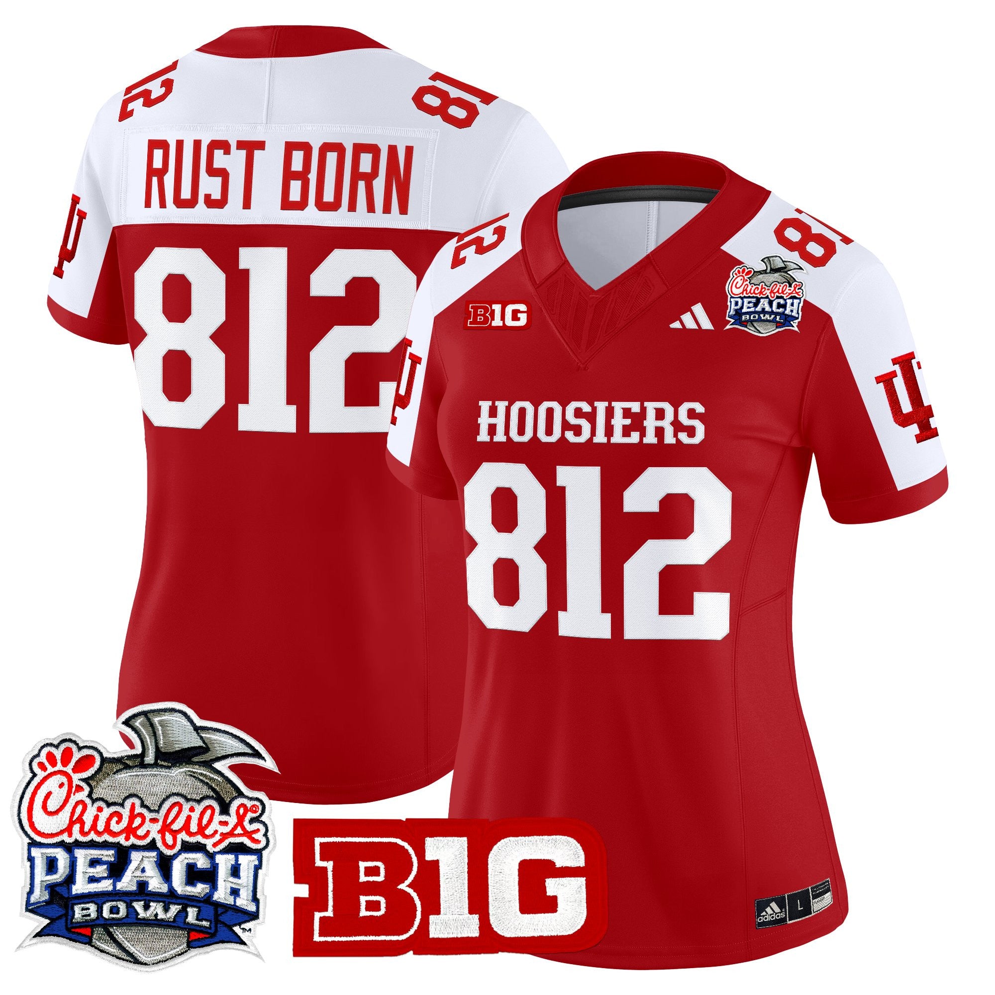 Women's Indiana Hoosiers 2026 Peach Bowl Vapor Limited Jersey V2 - All Stitched