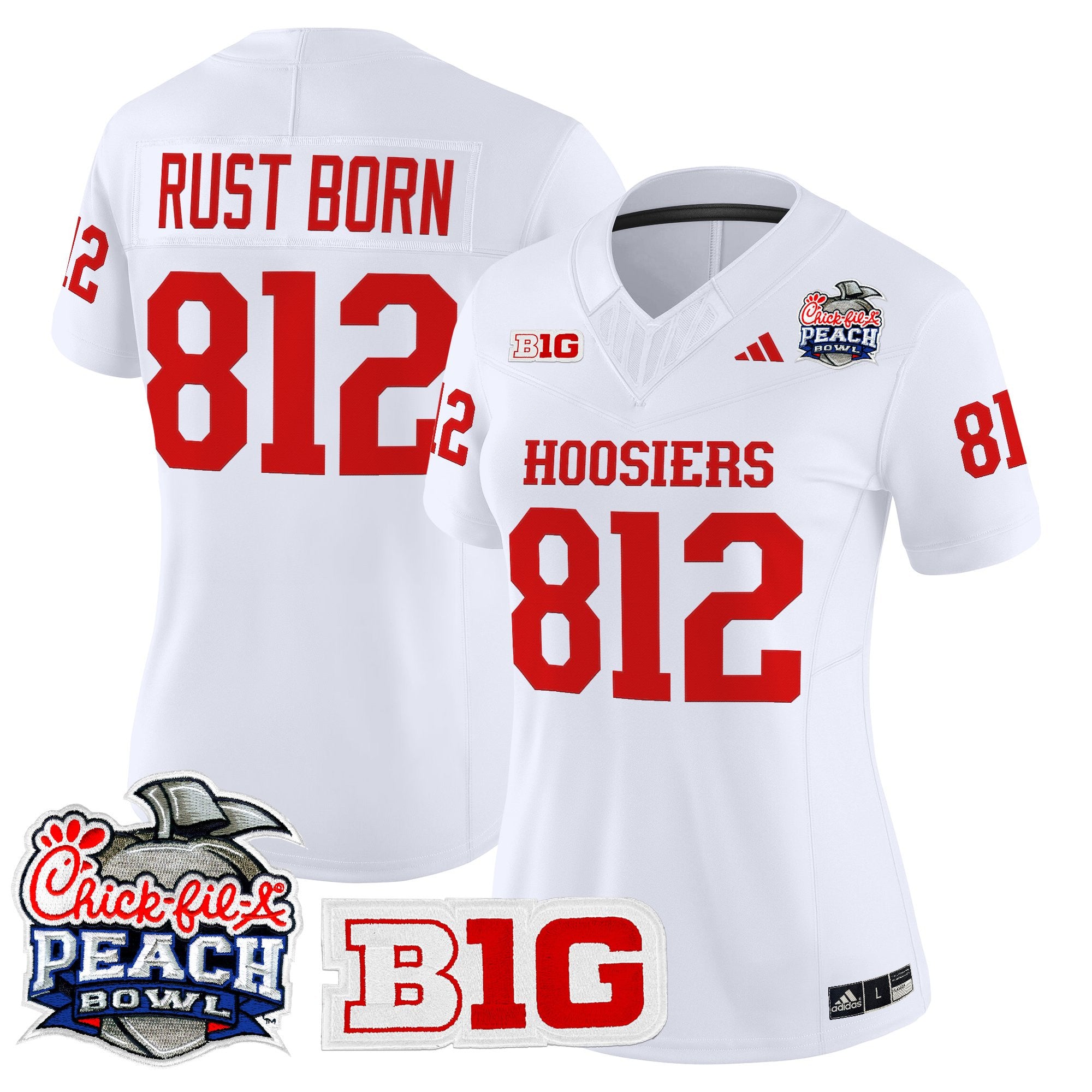 Women's Indiana Hoosiers 2026 Peach Bowl Vapor Limited Jersey V2 - All Stitched