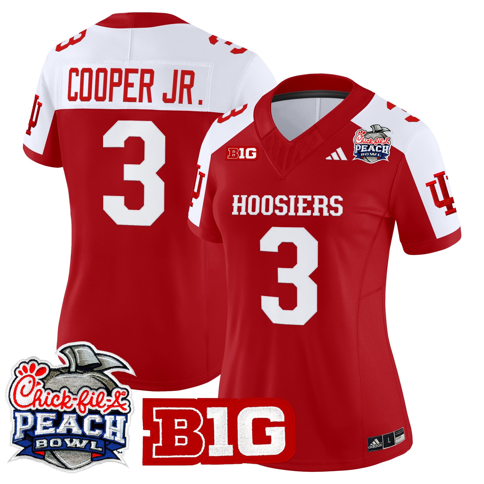 Women's Indiana Hoosiers 2026 Peach Bowl Vapor Limited Jersey V2 - All Stitched