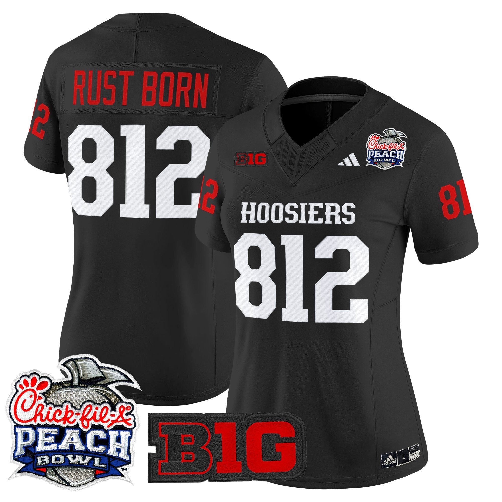 Women's Indiana Hoosiers 2026 Peach Bowl Vapor Limited Jersey V2 - All Stitched