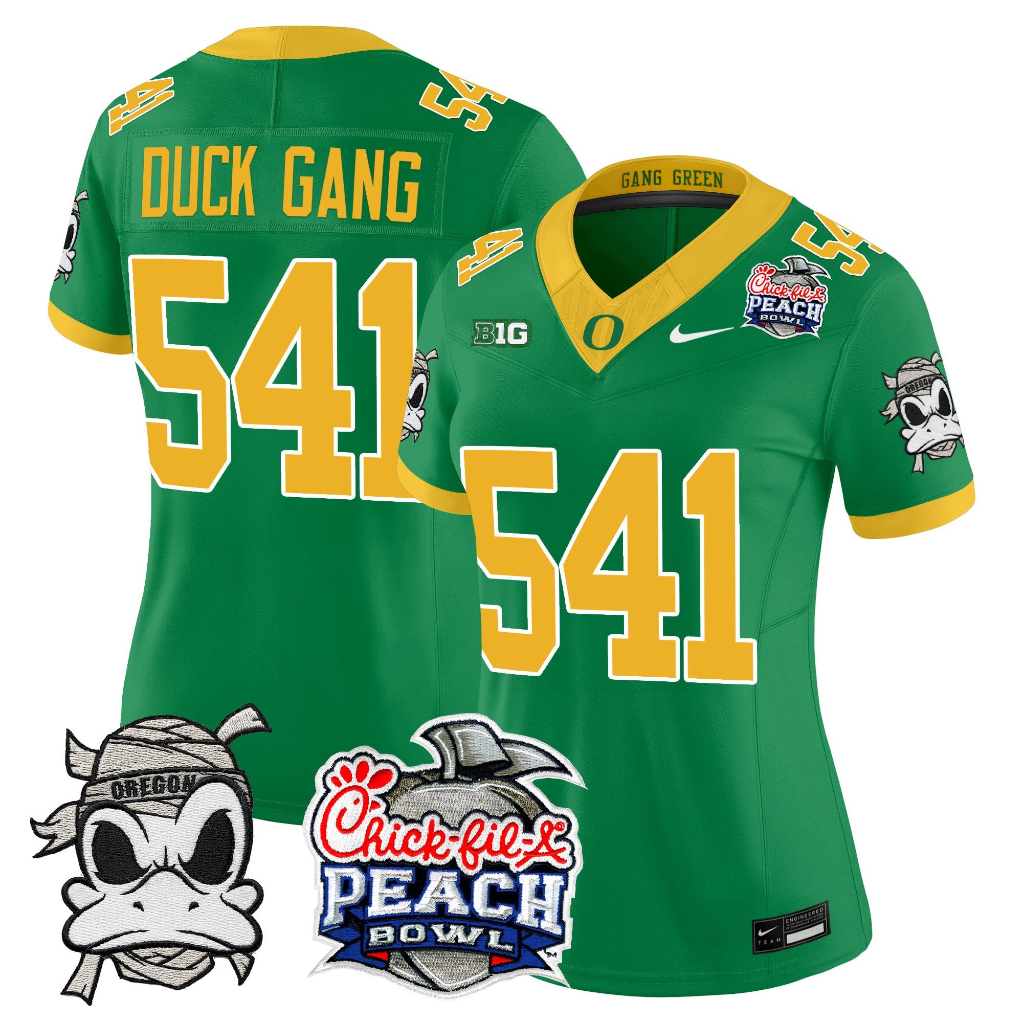 Women's Oregon Ducks "Mummy Duck" Vapor Limited Jersey - 2026 Peach Bowl Patch - All Stitched