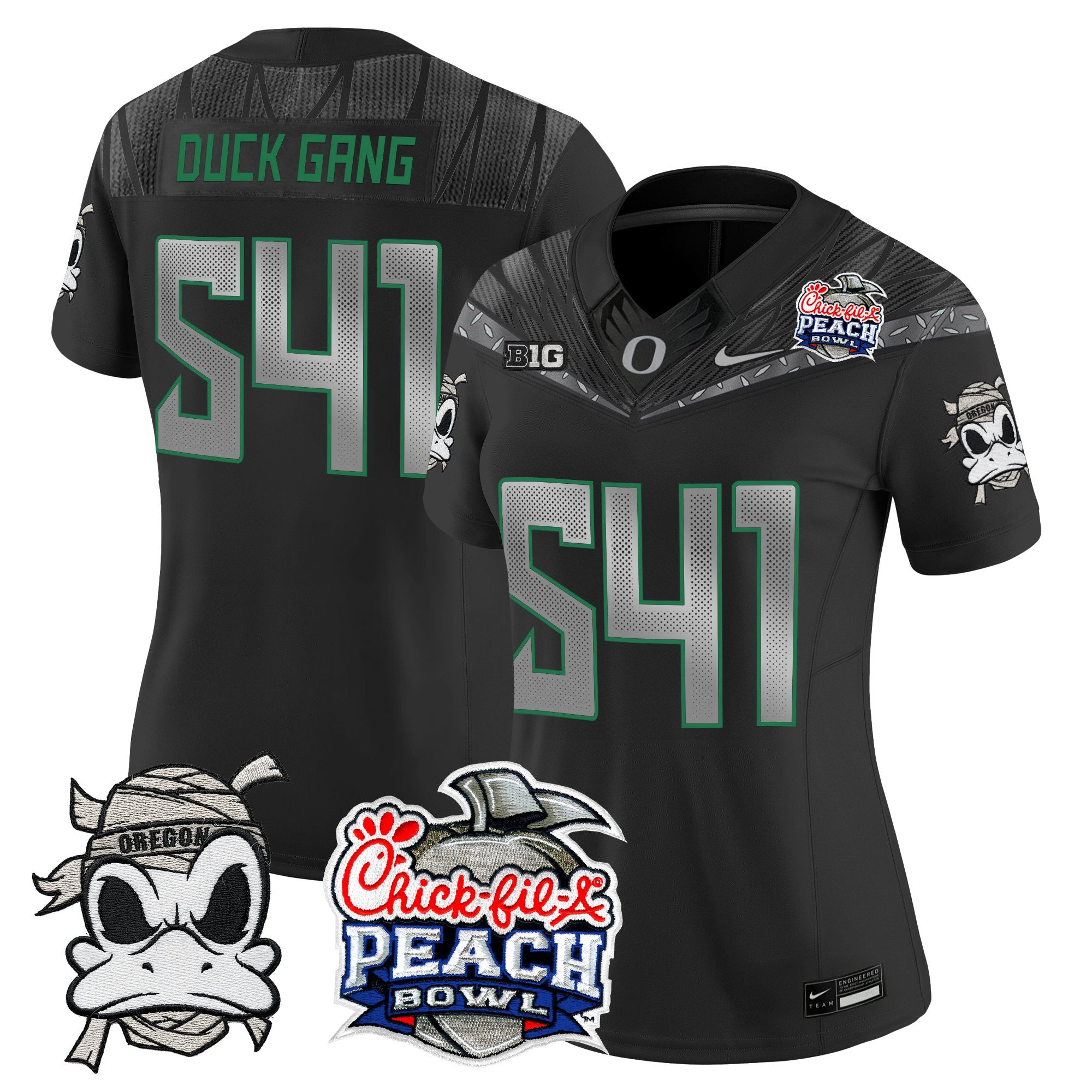 Women's Oregon Ducks "Mummy Duck" Vapor Limited Jersey - 2026 Peach Bowl Patch - All Stitched