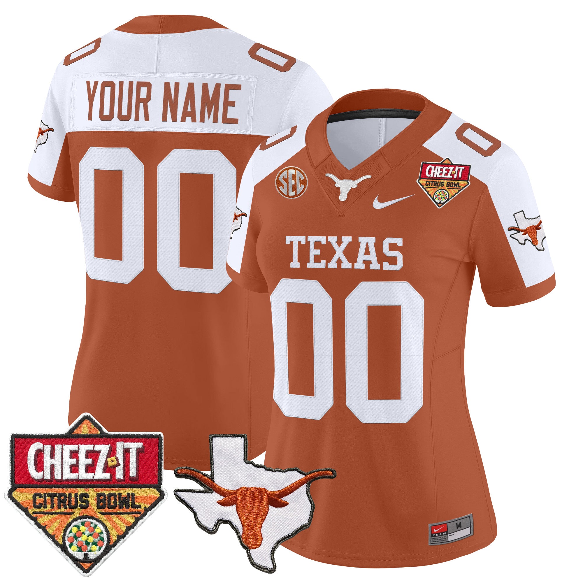 Texas Longhorns 2025 Cheez-It Citrus Bowl Patch Vapor Limited Custom Jersey - All Stitched