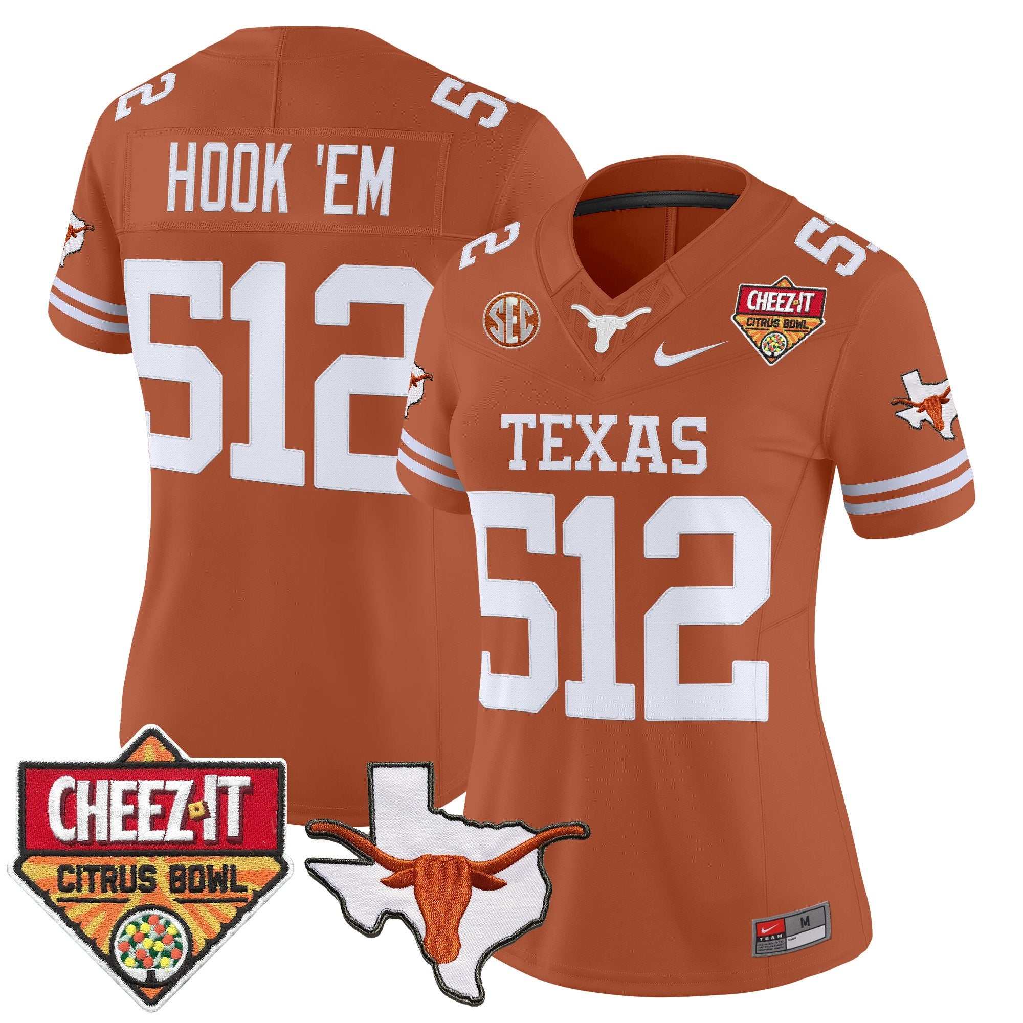 Women's Texas Longhorns 2025 Cheez-It Citrus Bowl Patch Vapor Limited Jersey - All Stitched