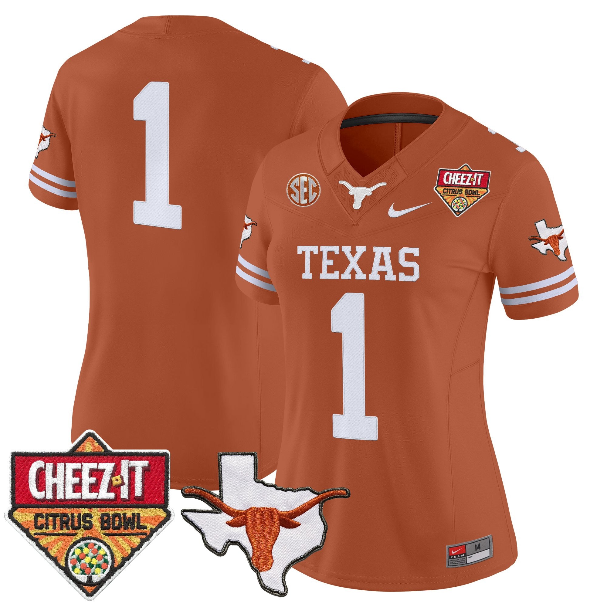 Women's Texas Longhorns 2025 Cheez-It Citrus Bowl Patch Vapor Limited Jersey - All Stitched