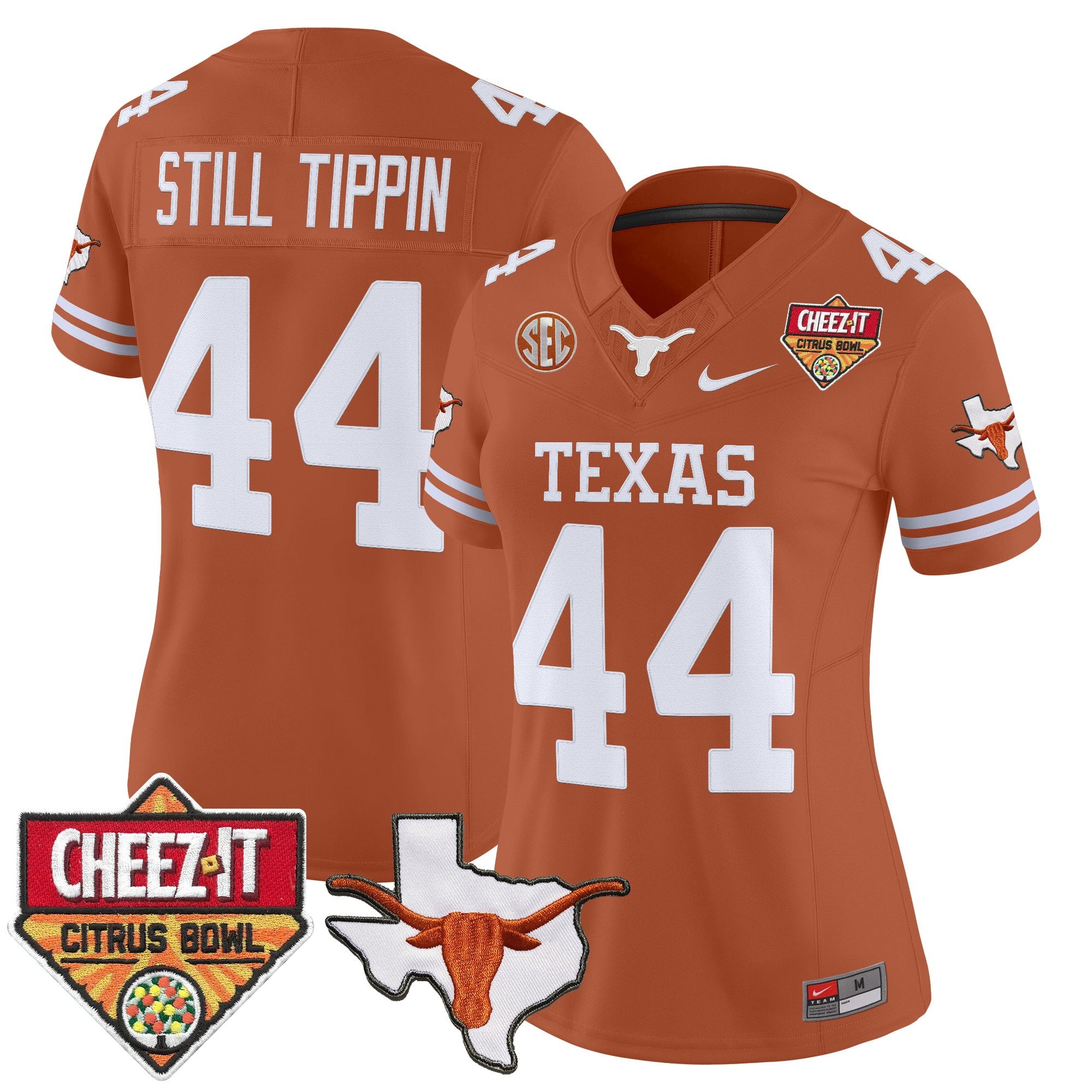 Women's Texas Longhorns 2025 Cheez-It Citrus Bowl Patch Vapor Limited Jersey - All Stitched