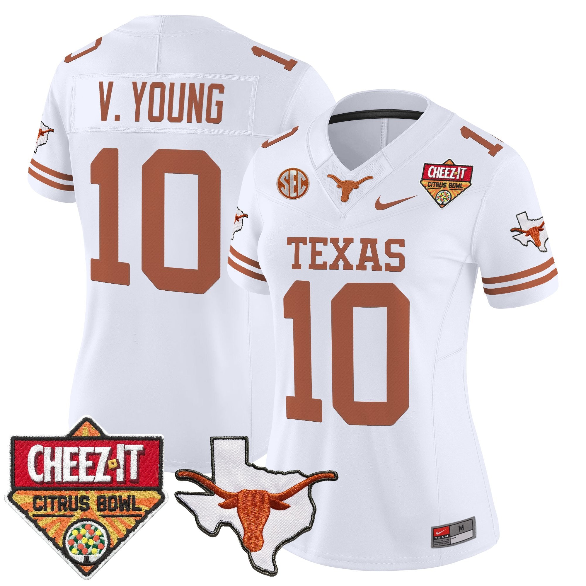 Women's Texas Longhorns 2025 Cheez-It Citrus Bowl Patch Vapor Limited Jersey - All Stitched