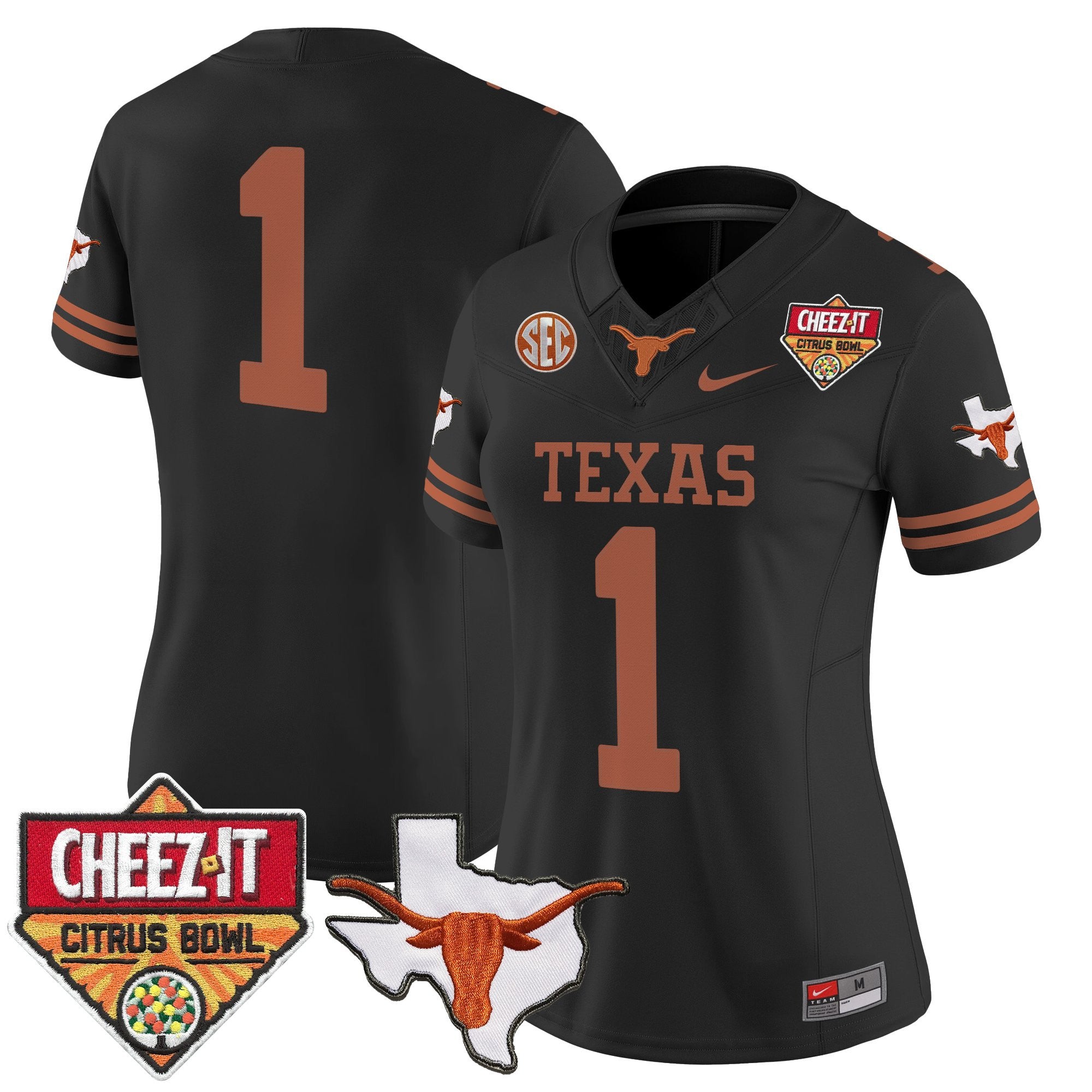 Women's Texas Longhorns 2025 Cheez-It Citrus Bowl Patch Vapor Limited Jersey - All Stitched