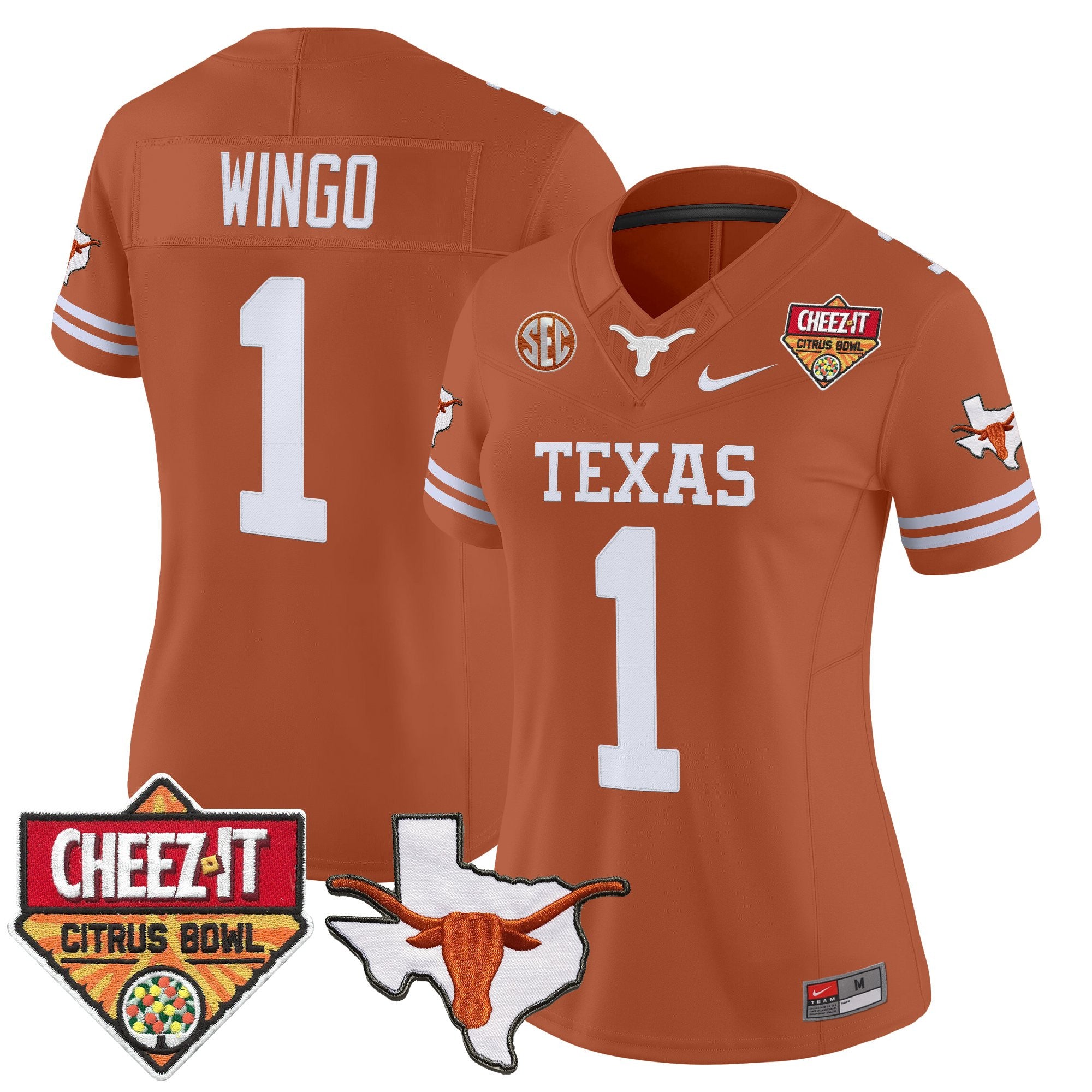 Women's Texas Longhorns 2025 Cheez-It Citrus Bowl Patch Vapor Limited Jersey - All Stitched