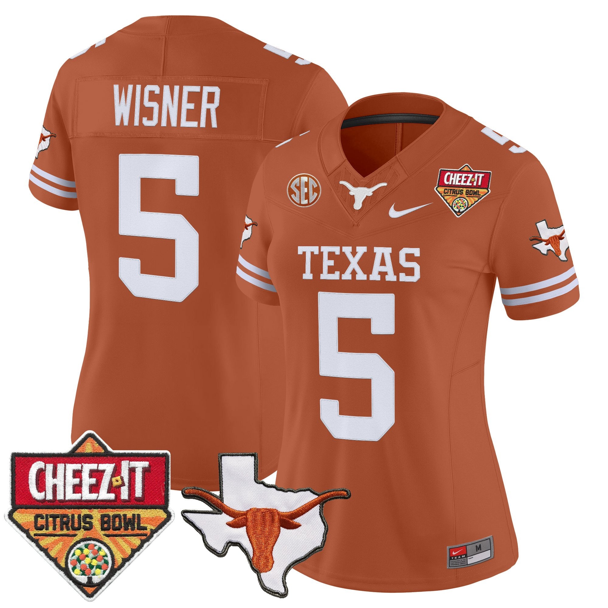 Women's Texas Longhorns 2025 Cheez-It Citrus Bowl Patch Vapor Limited Jersey - All Stitched