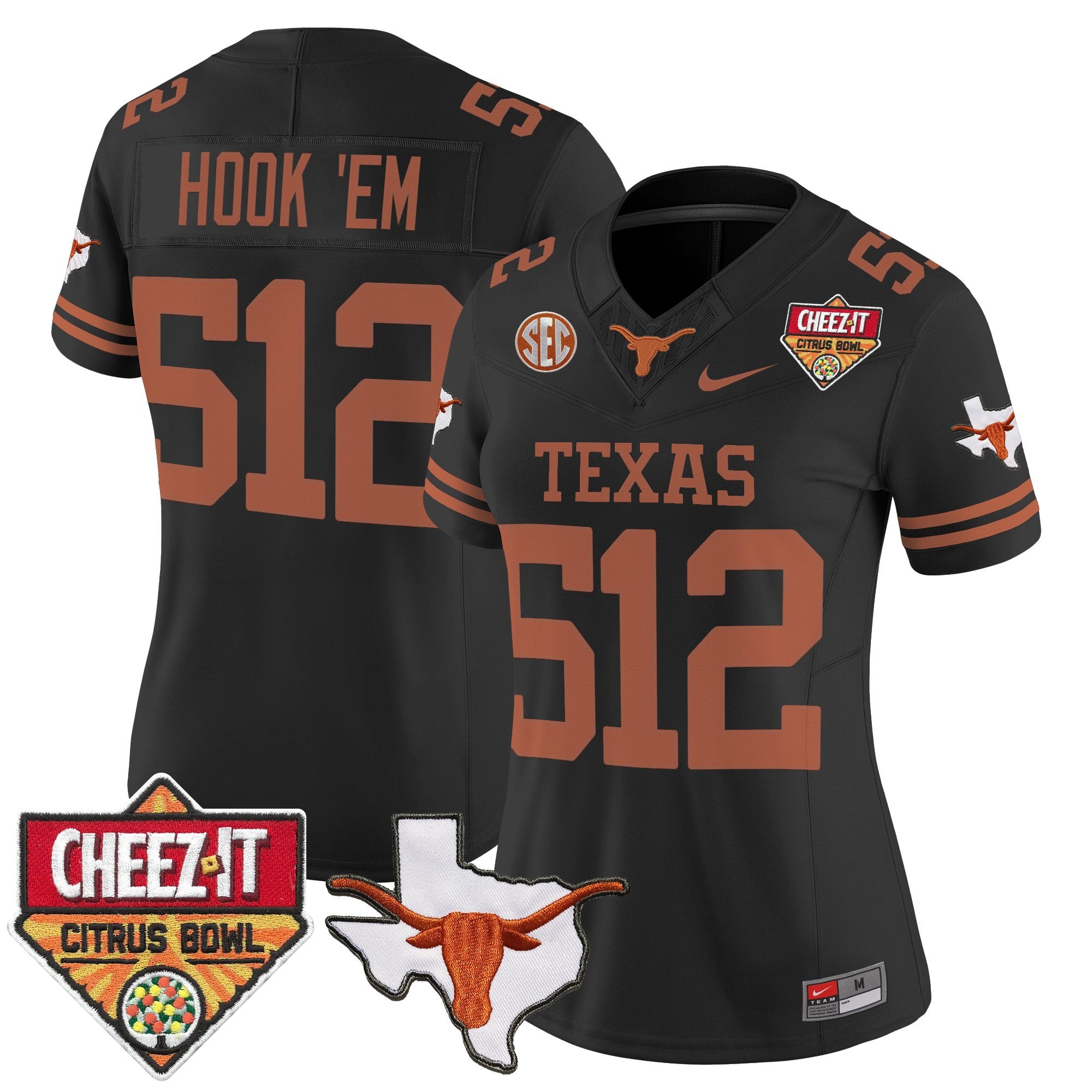Women's Texas Longhorns 2025 Cheez-It Citrus Bowl Patch Vapor Limited Jersey - All Stitched