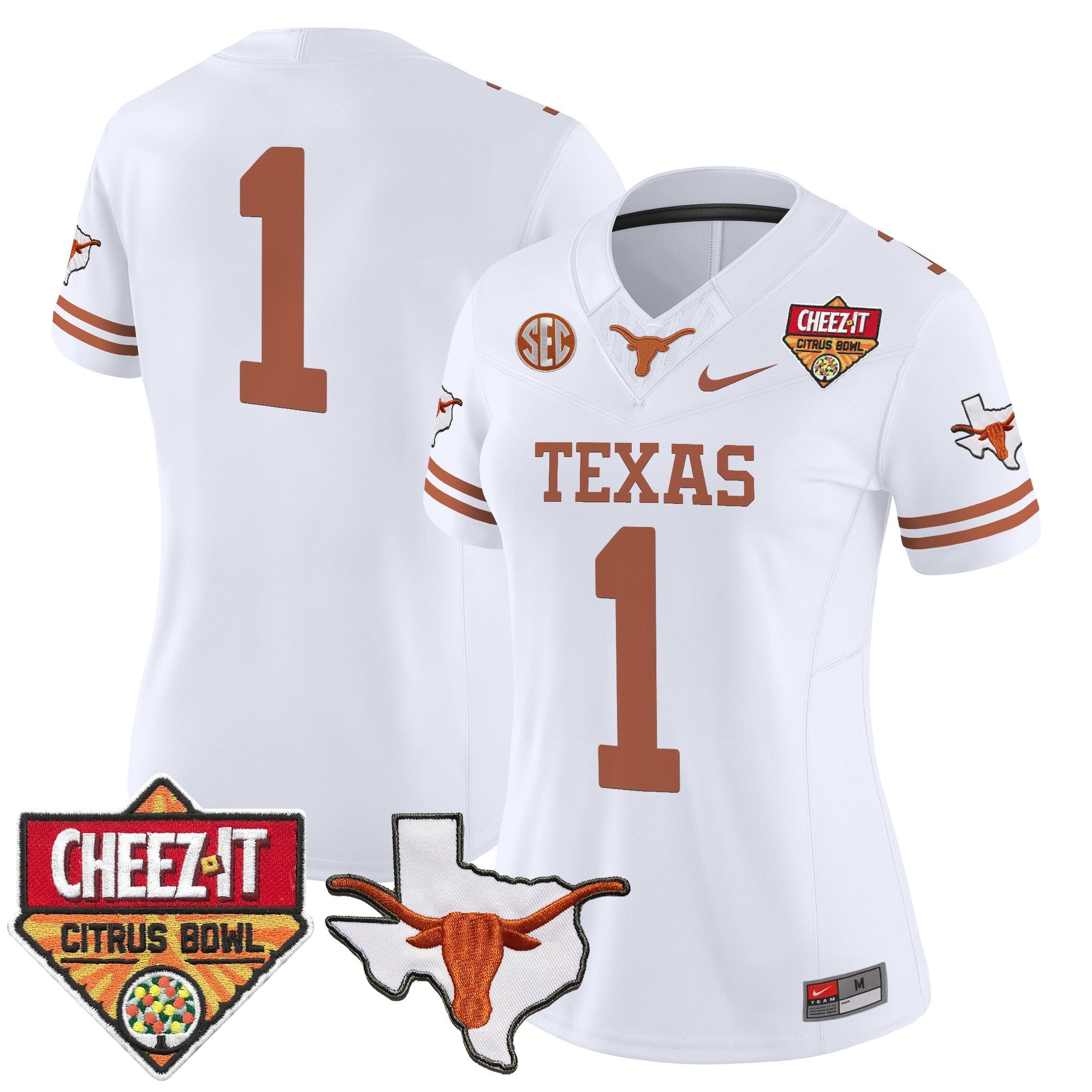 Women's Texas Longhorns 2025 Cheez-It Citrus Bowl Patch Vapor Limited Jersey - All Stitched