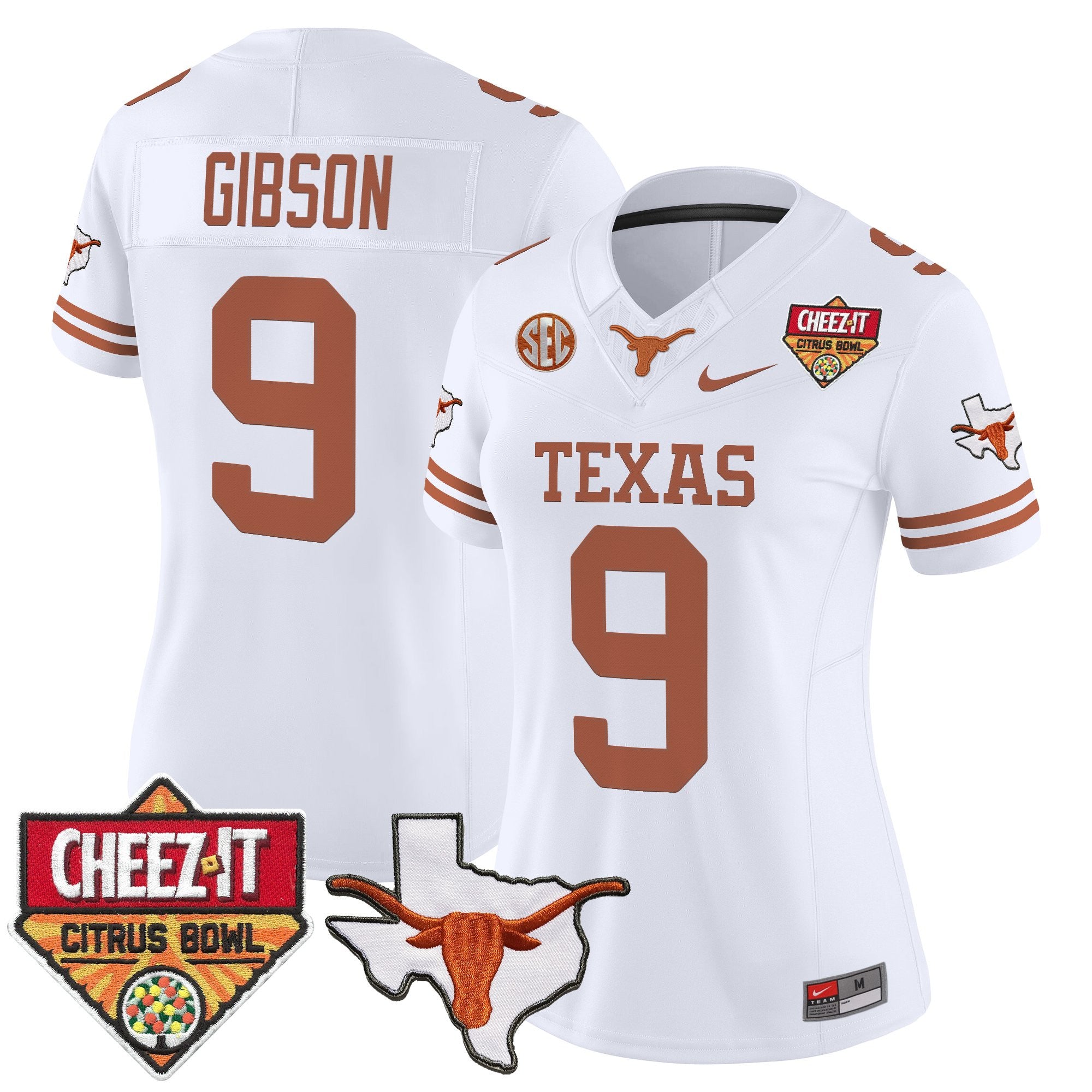 Women's Texas Longhorns 2025 Cheez-It Citrus Bowl Patch Vapor Limited Jersey - All Stitched